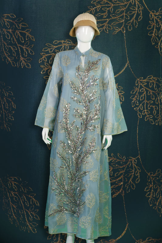 Kaftan Motif Golden Leaf