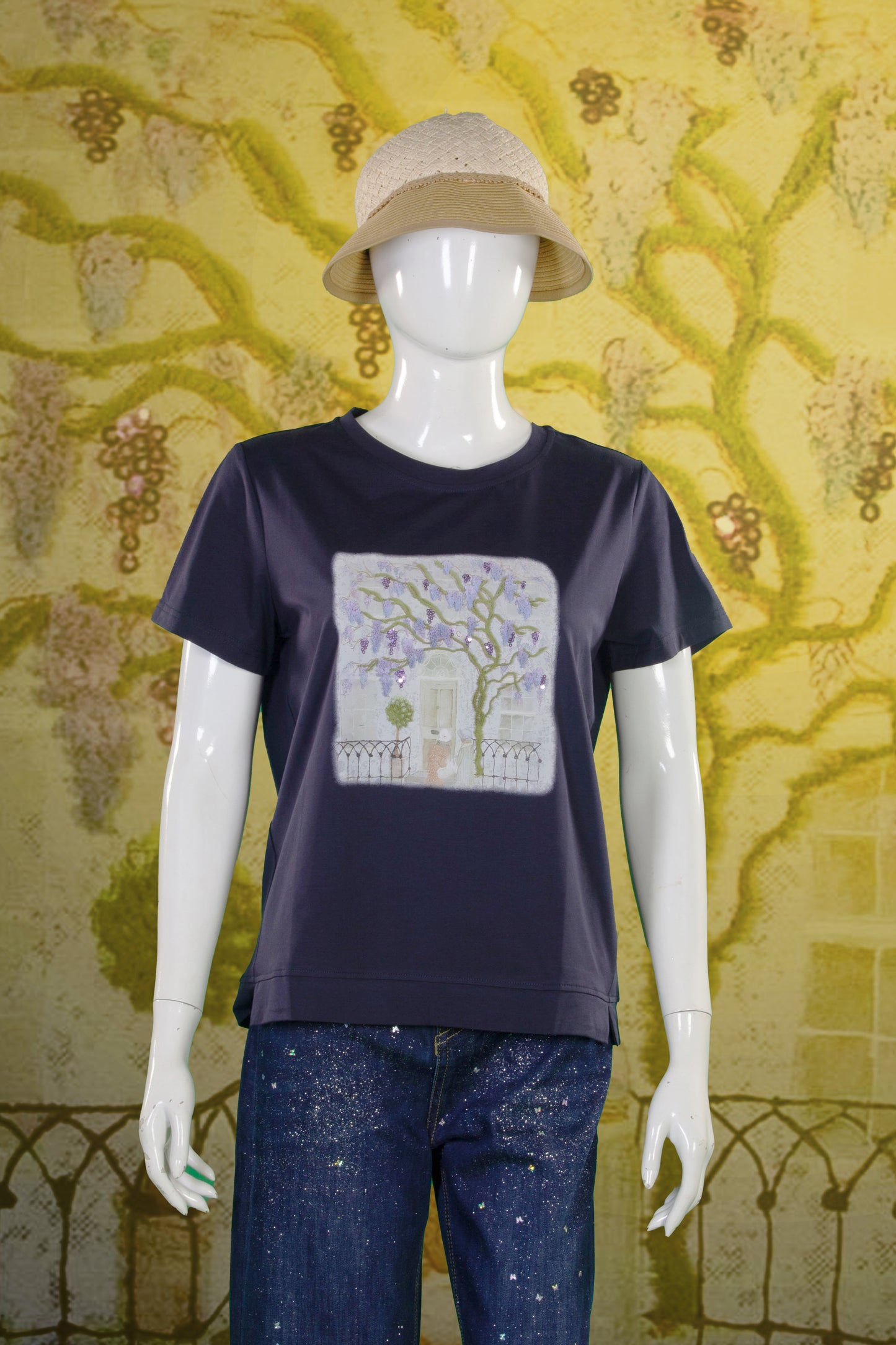 T-Shirt Serat Bambu Rajut (Timbul) Motif Pohon