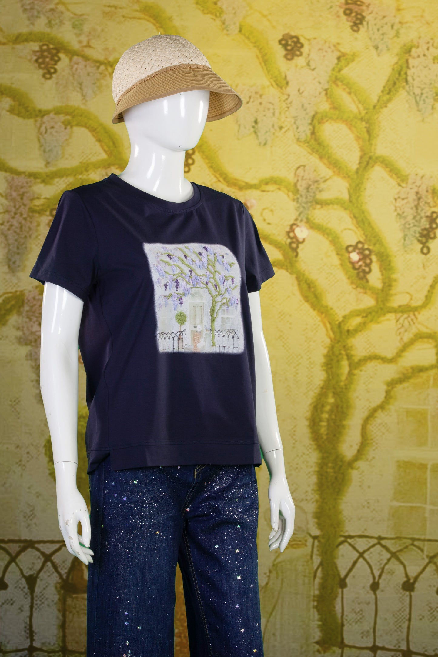 T-Shirt Serat Bambu Rajut (Timbul) Motif Pohon