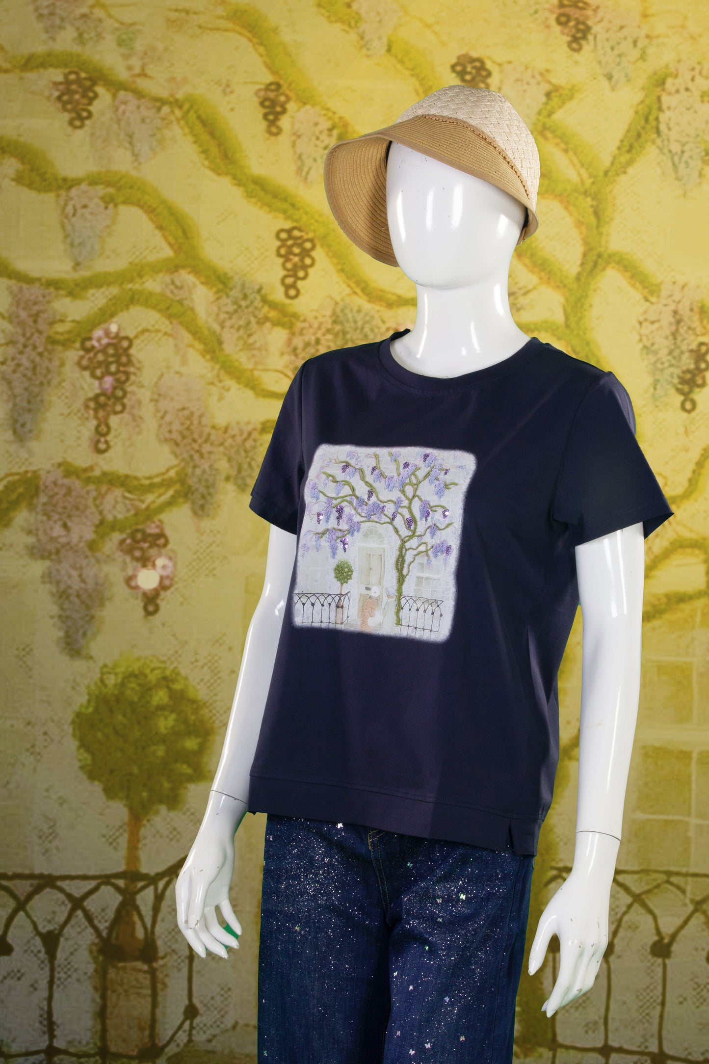 T-Shirt Serat Bambu Rajut (Timbul) Motif Pohon