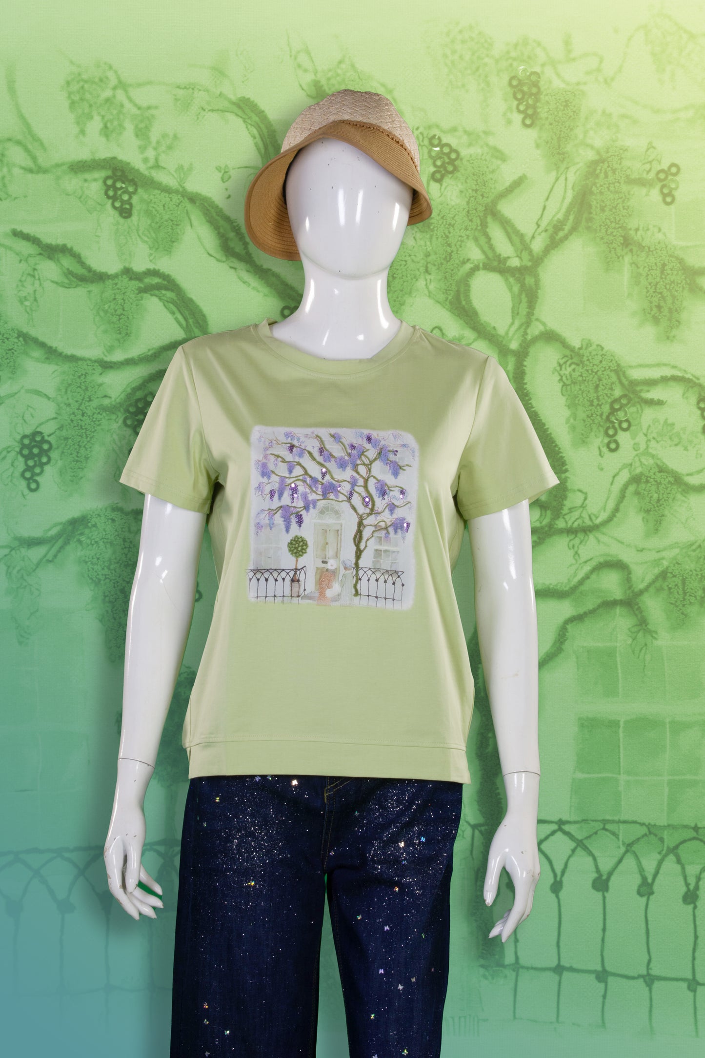T-Shirt Serat Bambu Rajut (Timbul) Motif Pohon