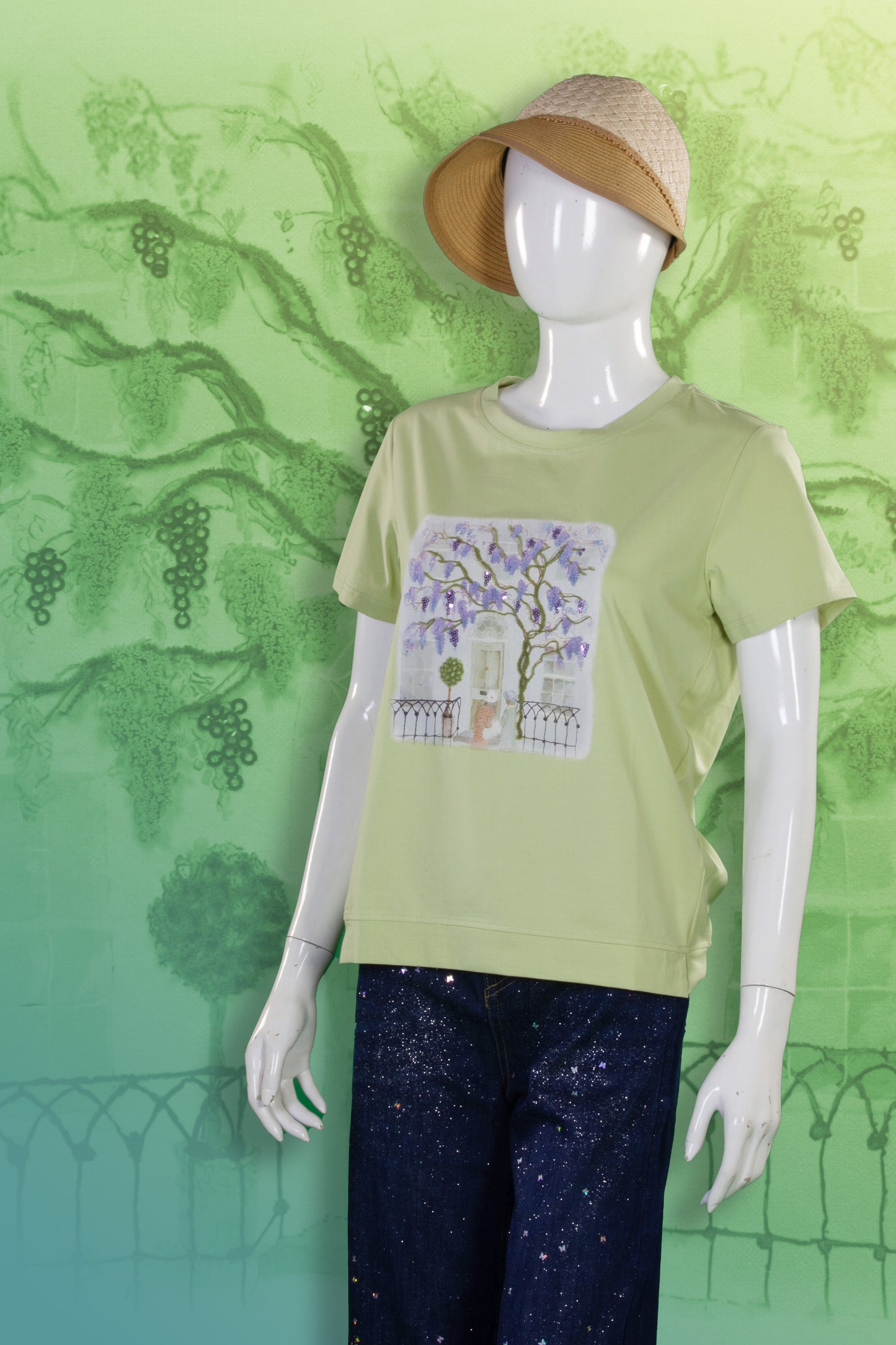 T-Shirt Serat Bambu Rajut (Timbul) Motif Pohon