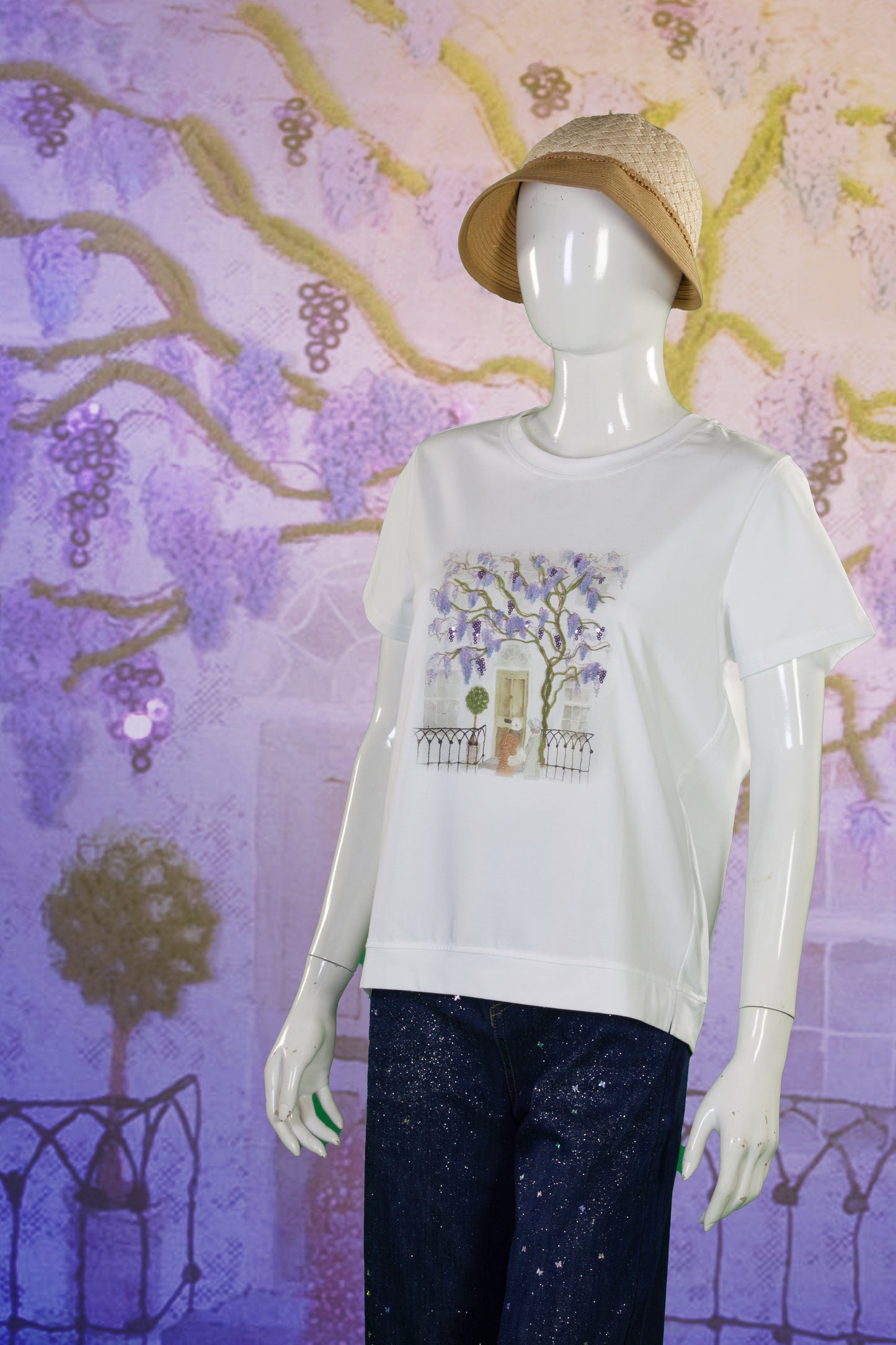 T-Shirt Serat Bambu Rajut (Timbul) Motif Pohon