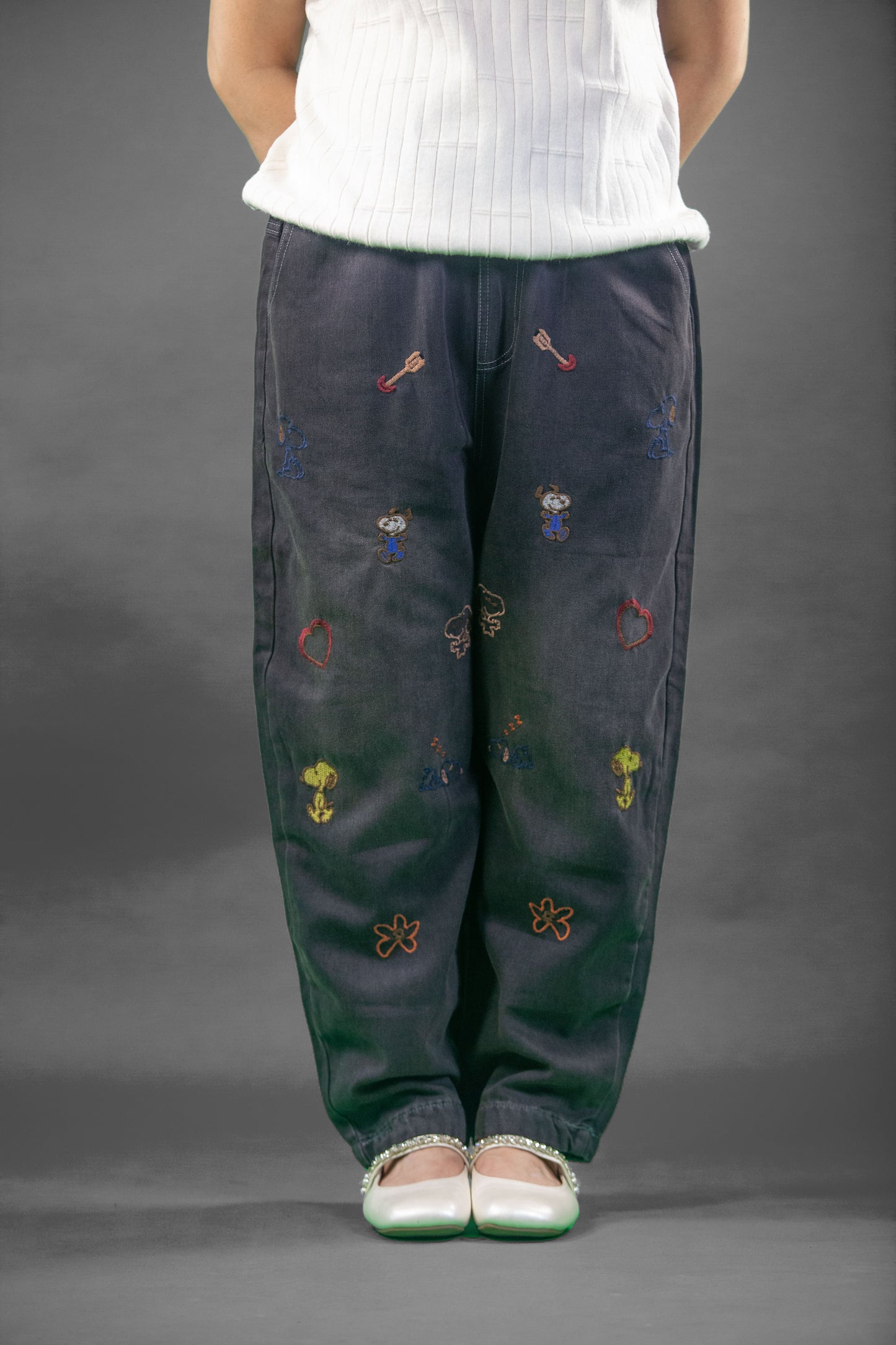 Celana Soft Jeans Motif Mini Snoopy