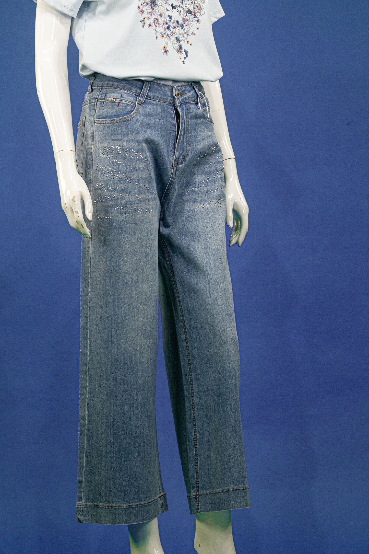 Celana Panjang Soft Jeans Motif Bloom Blink