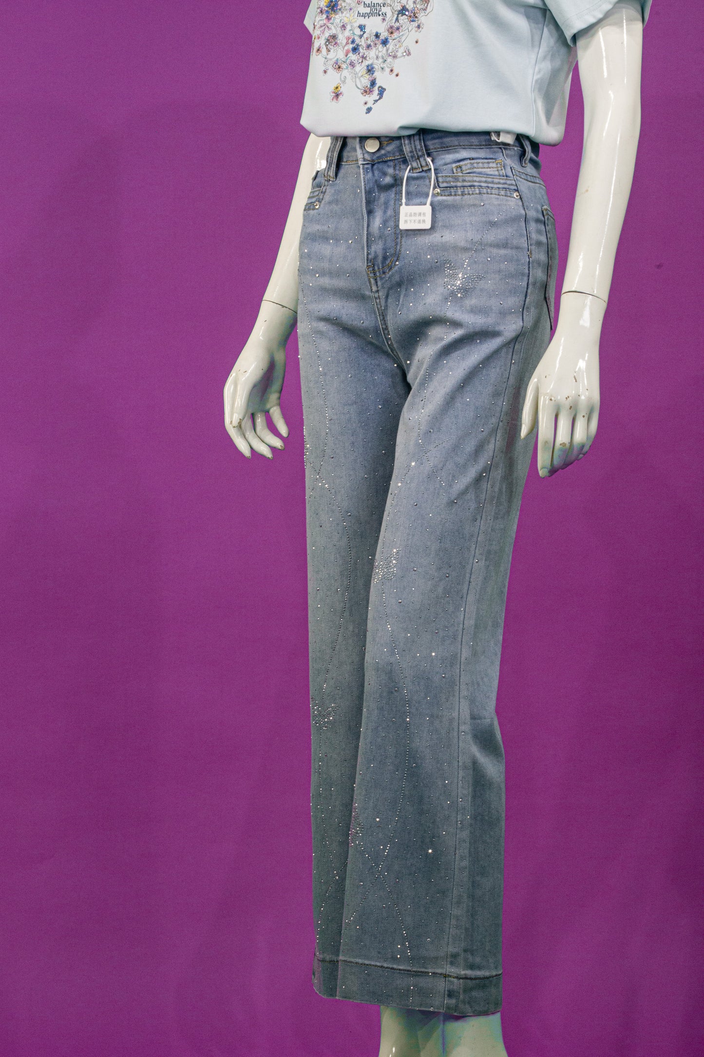 Celana Panjang Soft Jeans Motif Butterfly Path