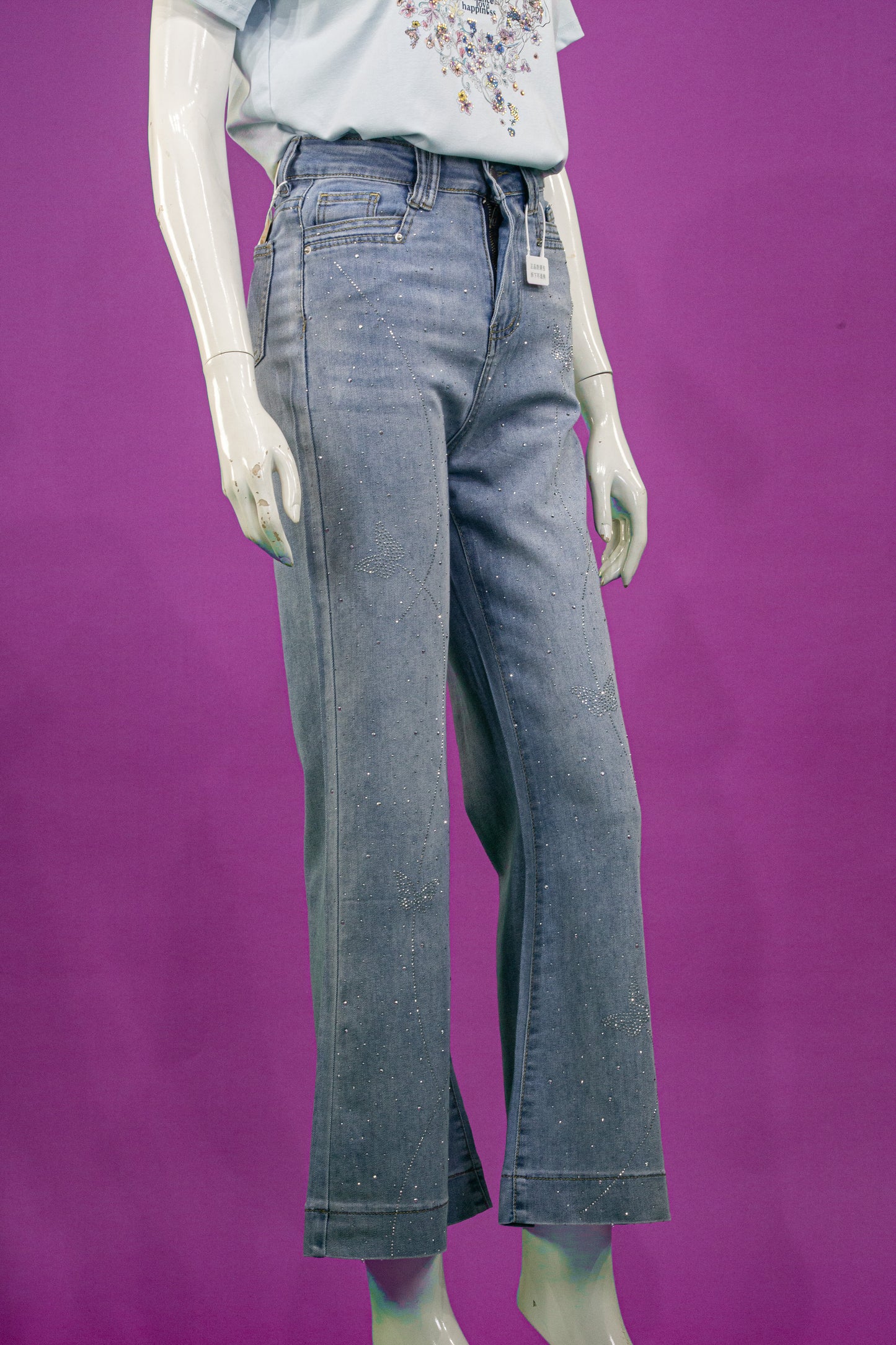 Celana Panjang Soft Jeans Motif Butterfly Path