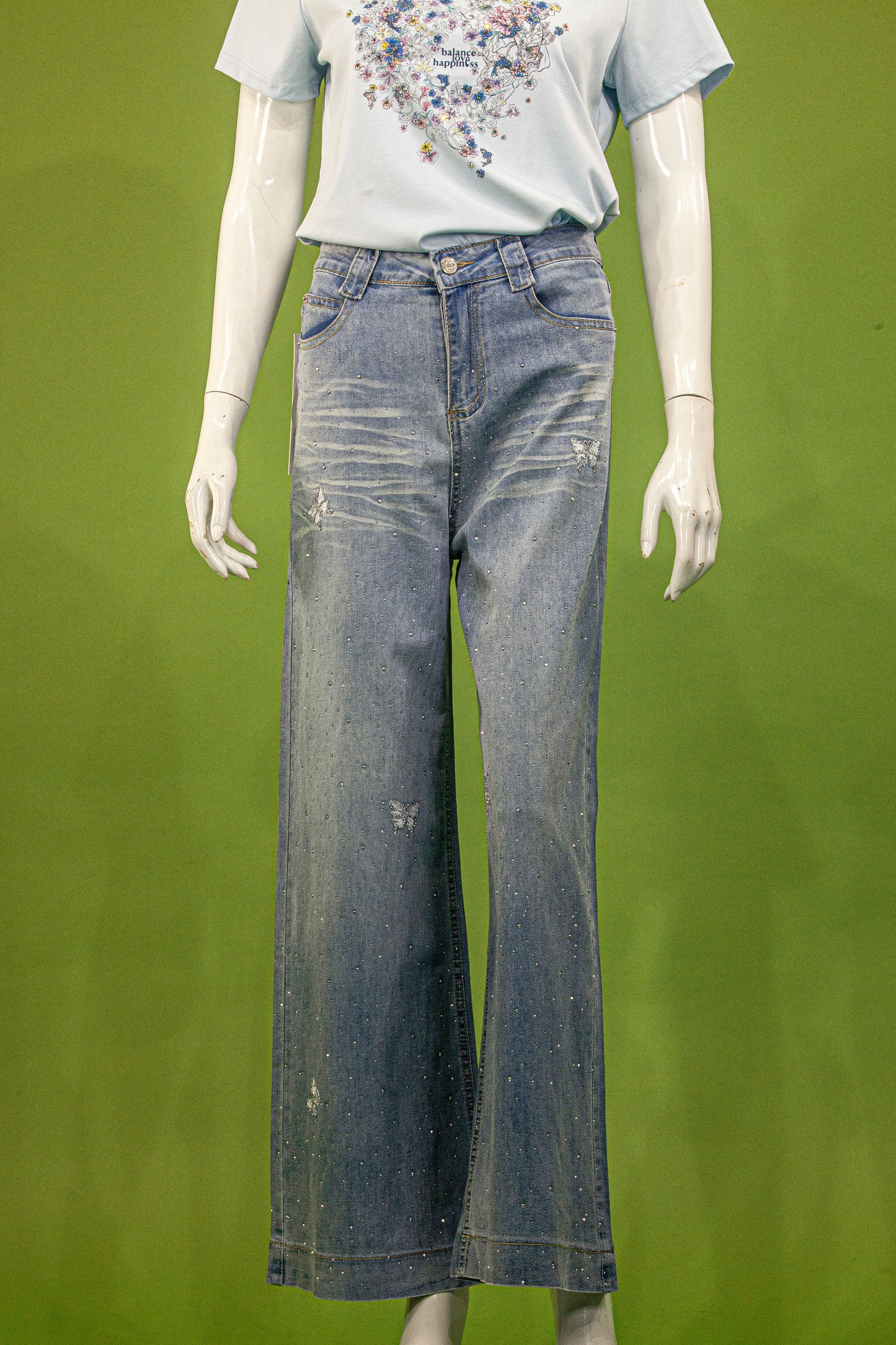 Celana Panjang Soft Jeans Motif Butterfly Blink