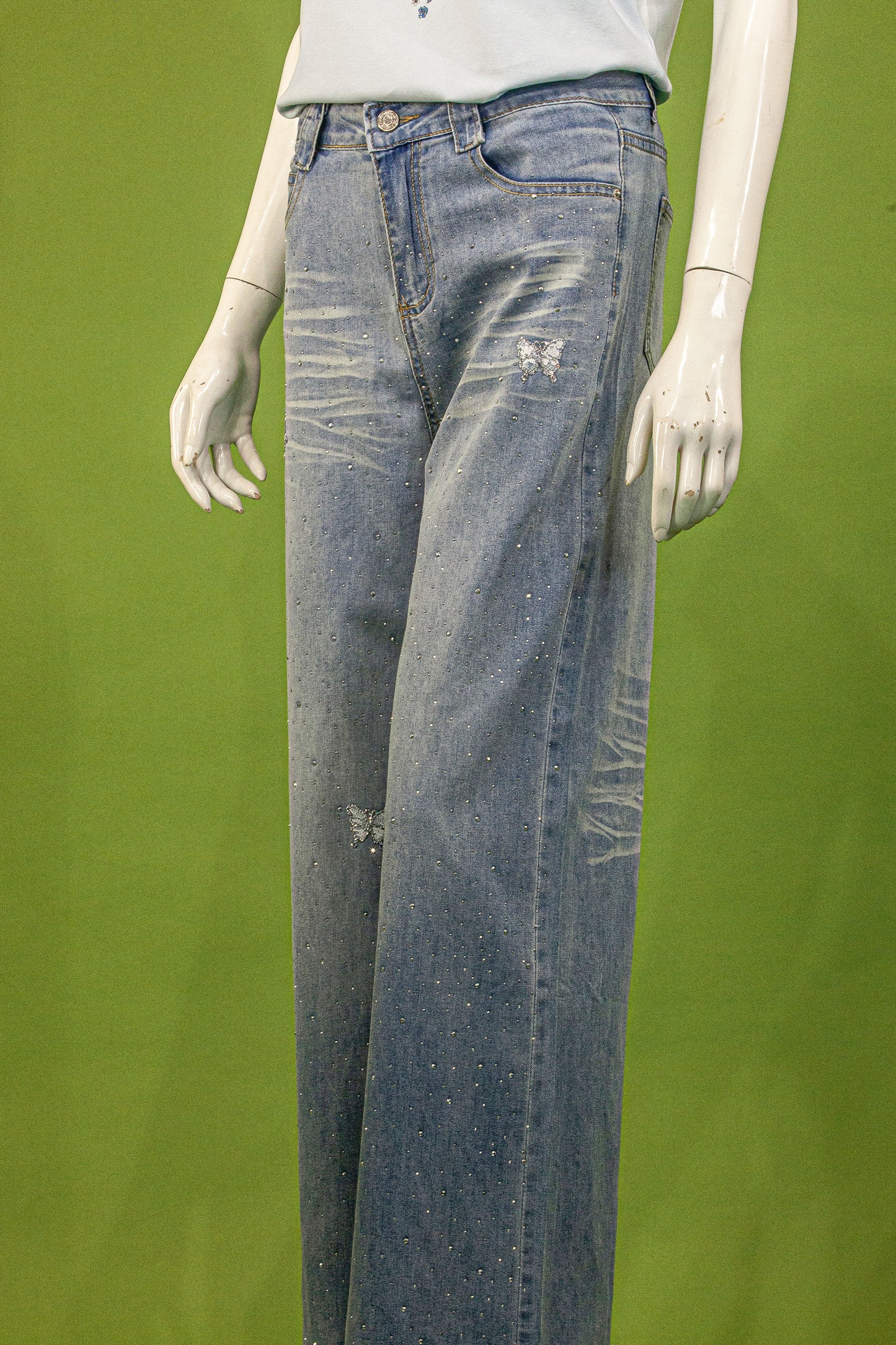 Celana Panjang Soft Jeans Motif Butterfly Blink