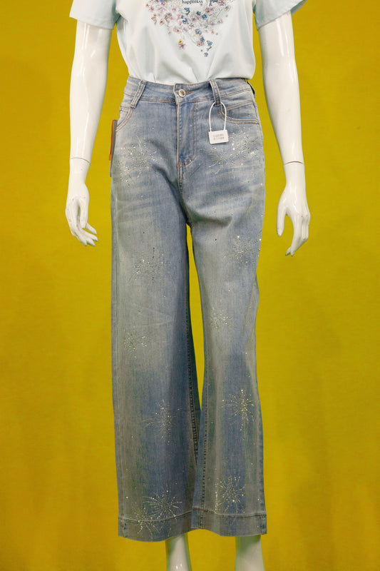 Celana Panjang Soft Jeans Motif Kembang Api