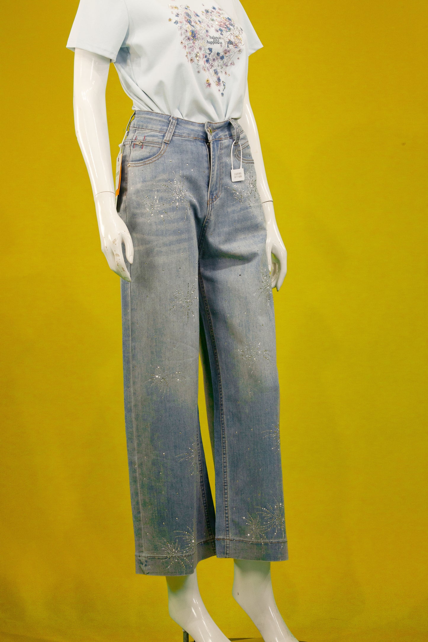 Celana Panjang Soft Jeans Motif Kembang Api