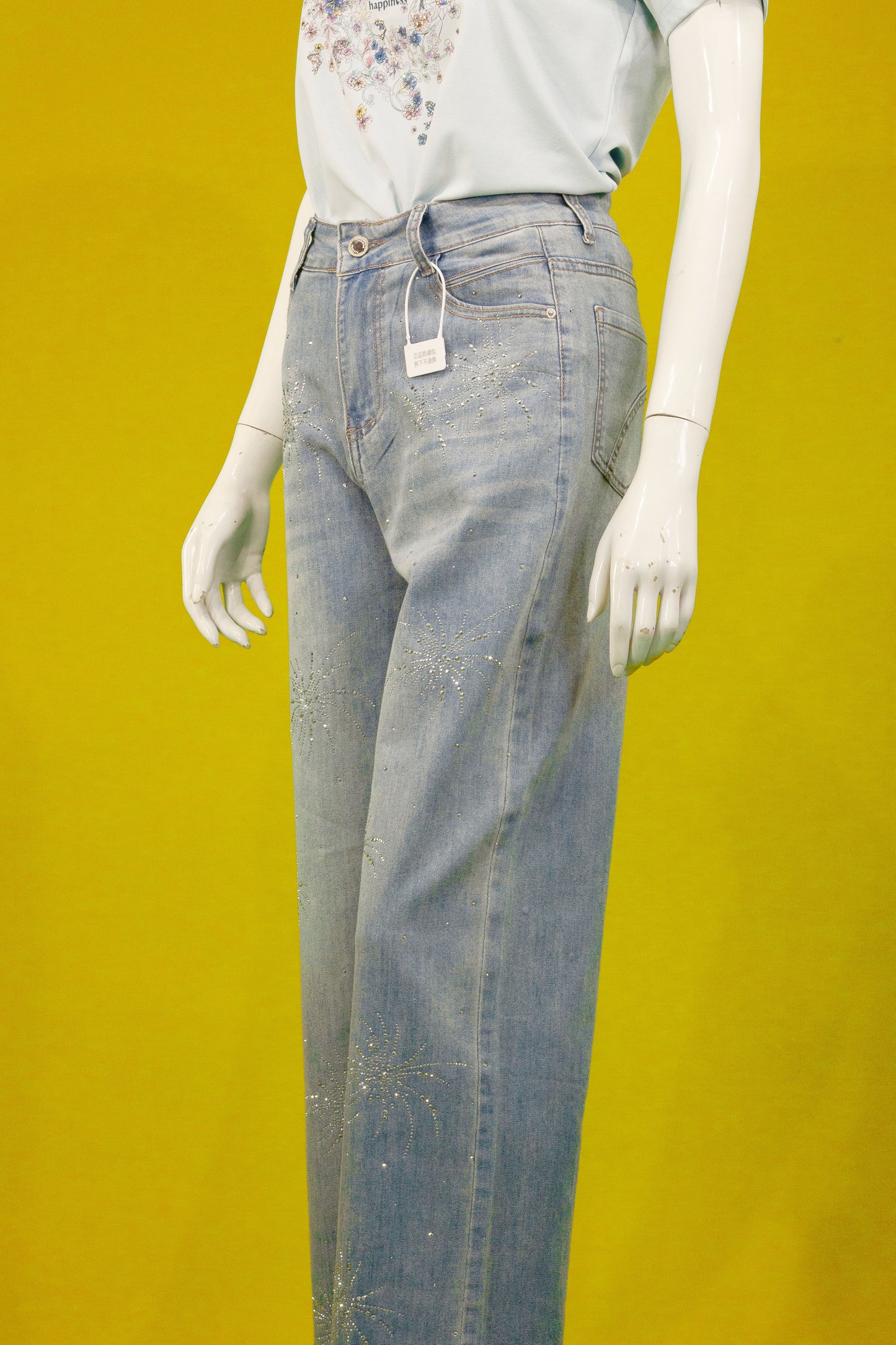 Celana Panjang Soft Jeans Motif Kembang Api