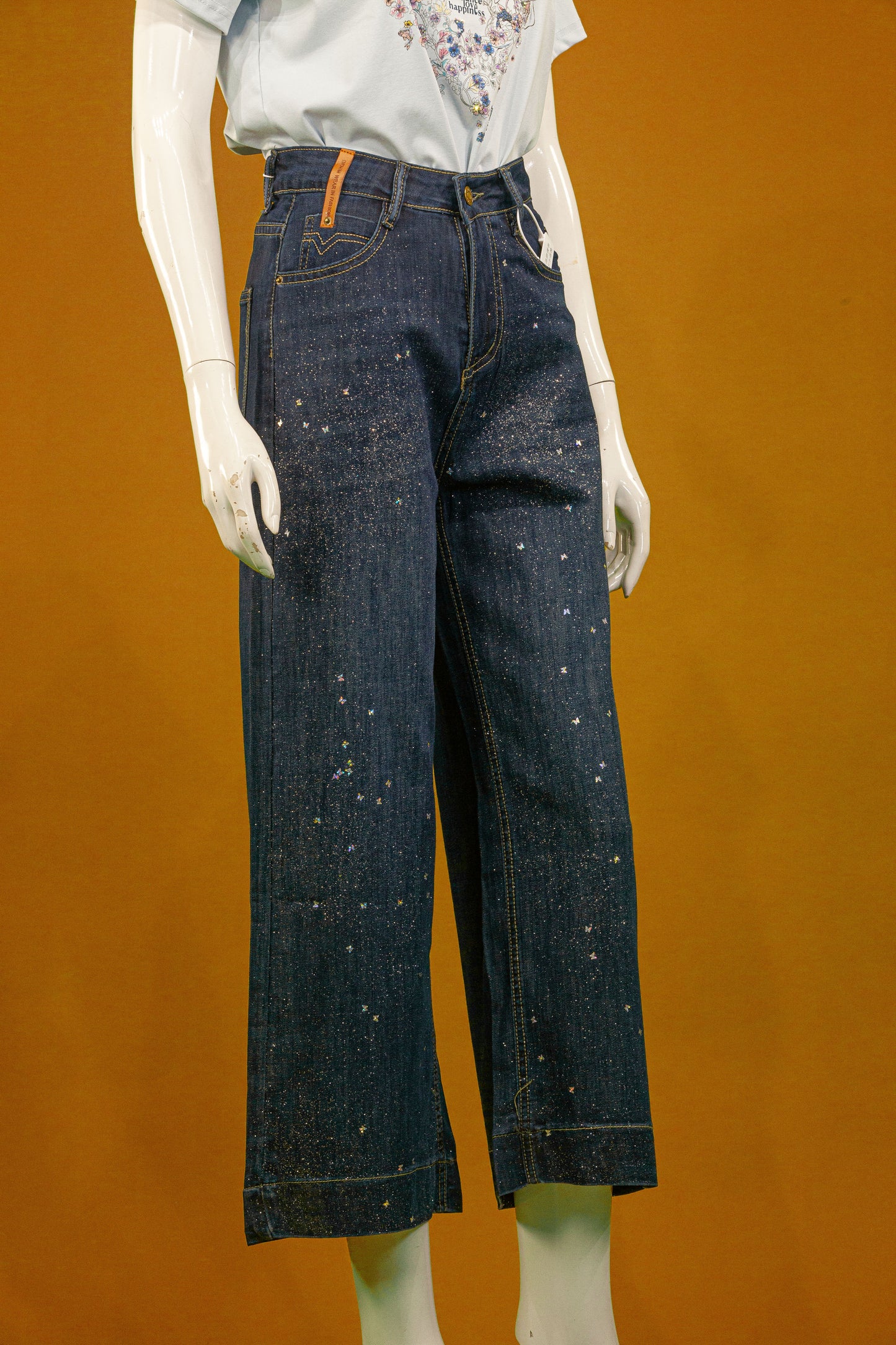 Celana Panjang Soft Jeans Motif Mini Butterfly