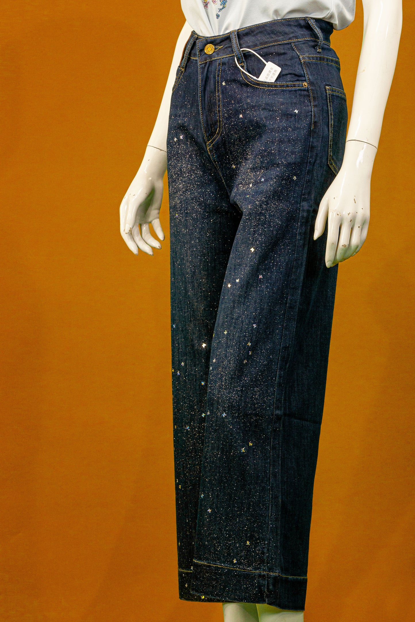 Celana Panjang Soft Jeans Motif Mini Butterfly