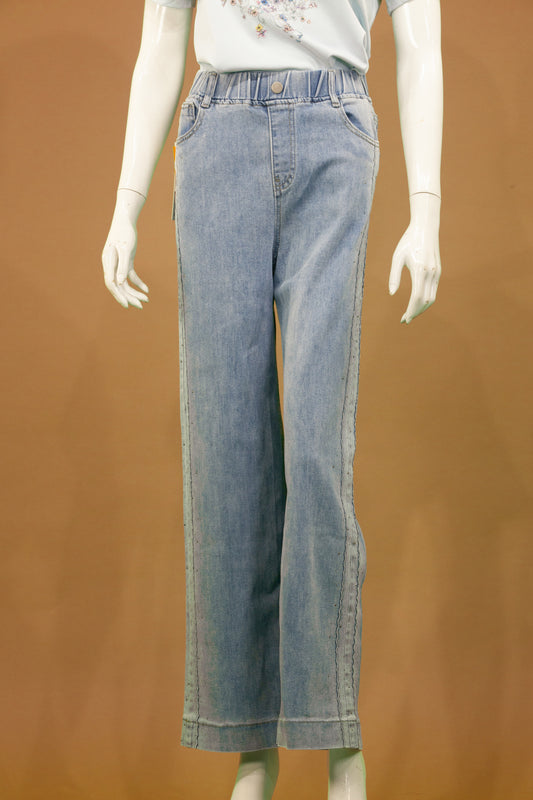 Celana Panjang Soft Jeans Motif Blink Samping