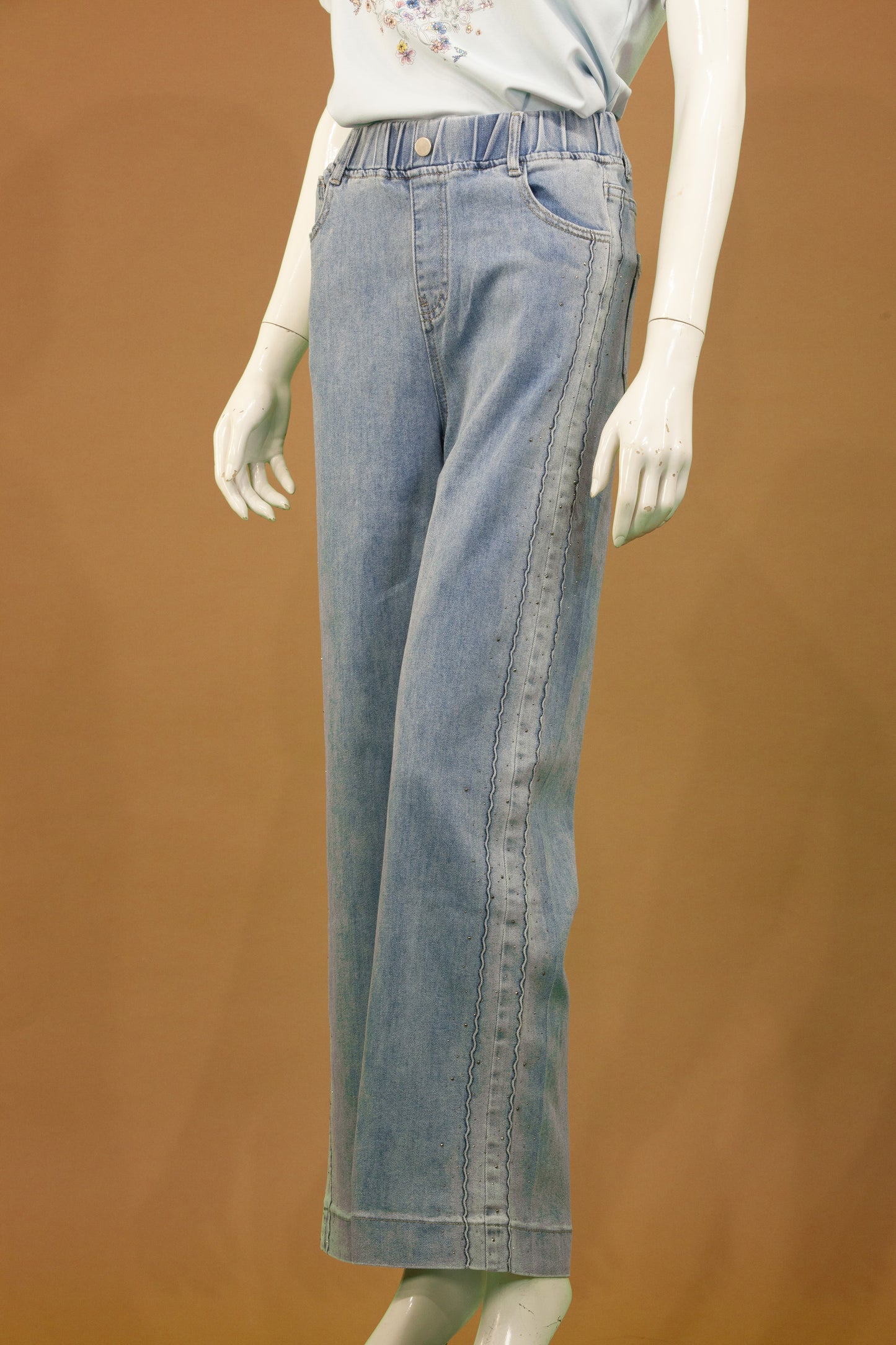 Celana Panjang Soft Jeans Motif Blink Samping