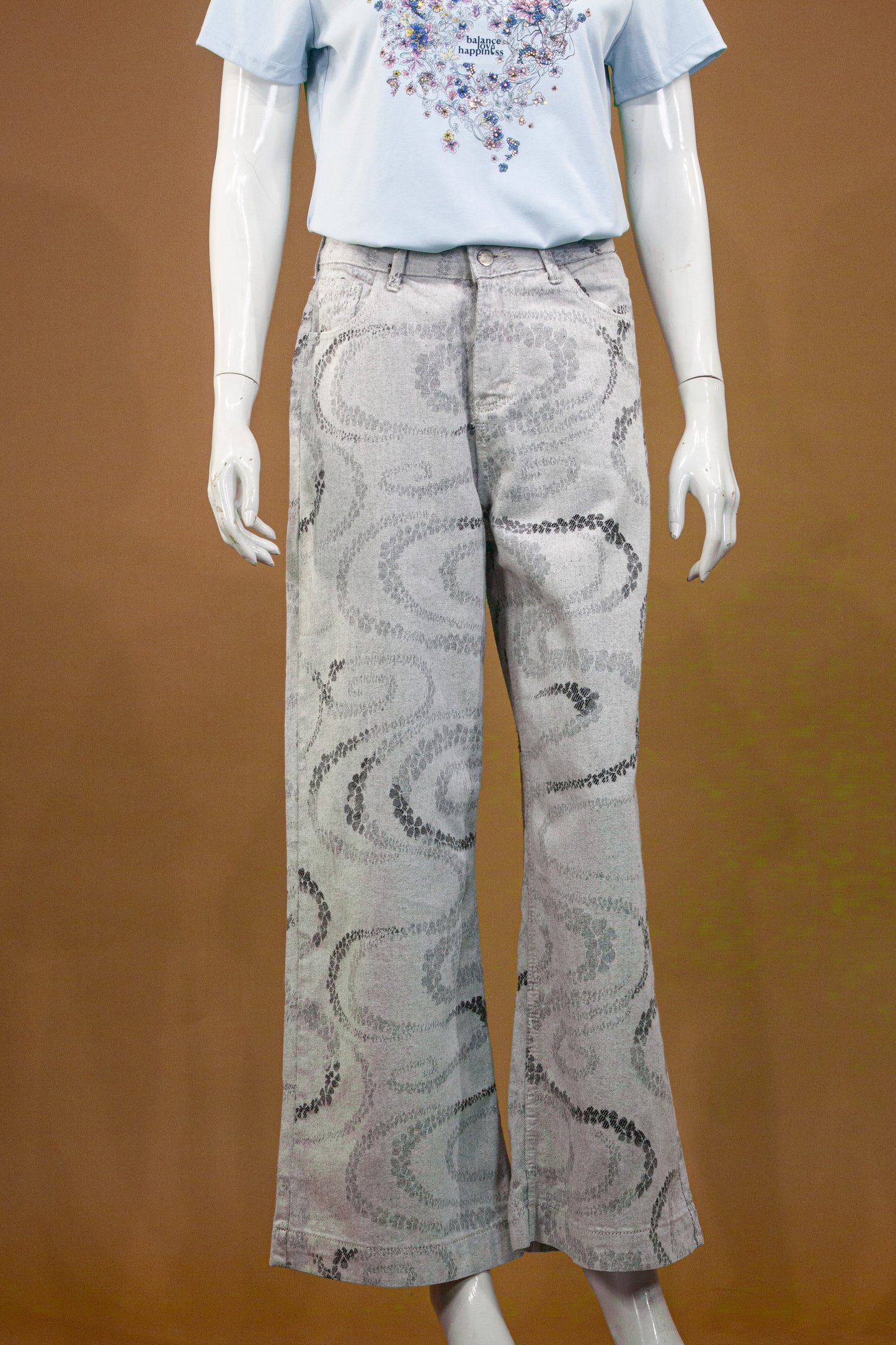 Celana Panjang Soft Jeans Motif Swirl