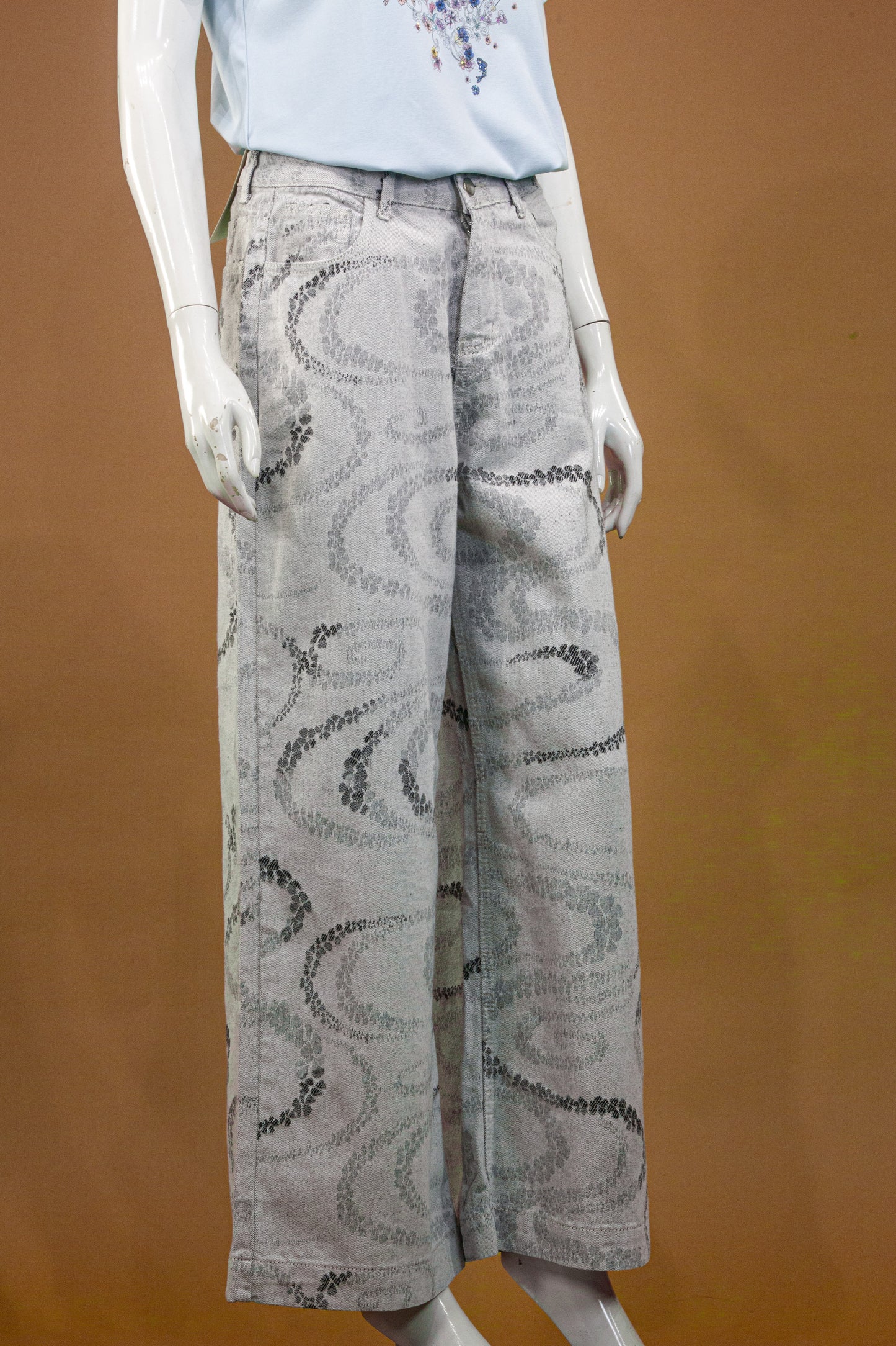 Celana Panjang Soft Jeans Motif Swirl