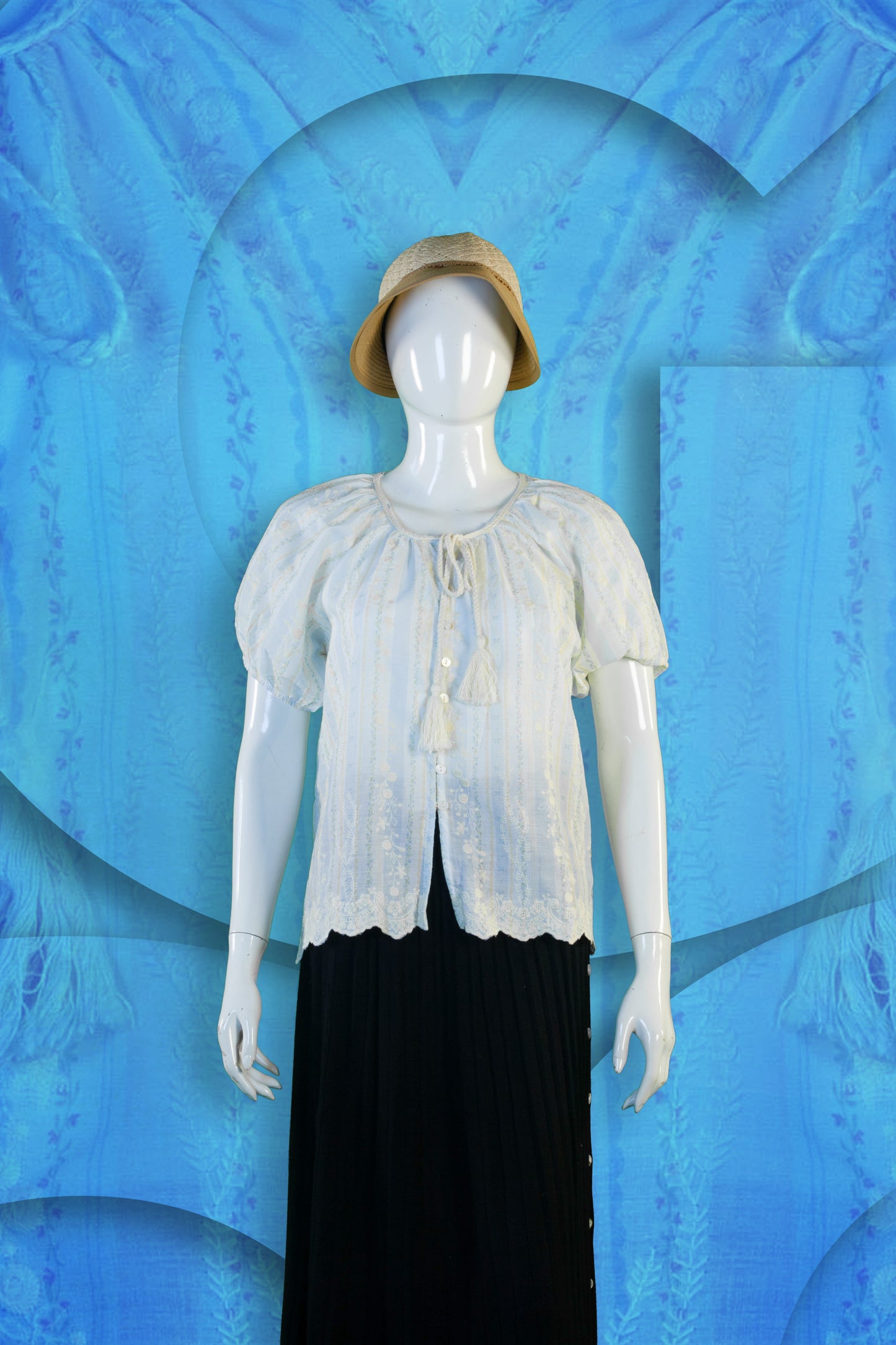 Blouse Model Knot Motif Bunga Bulat