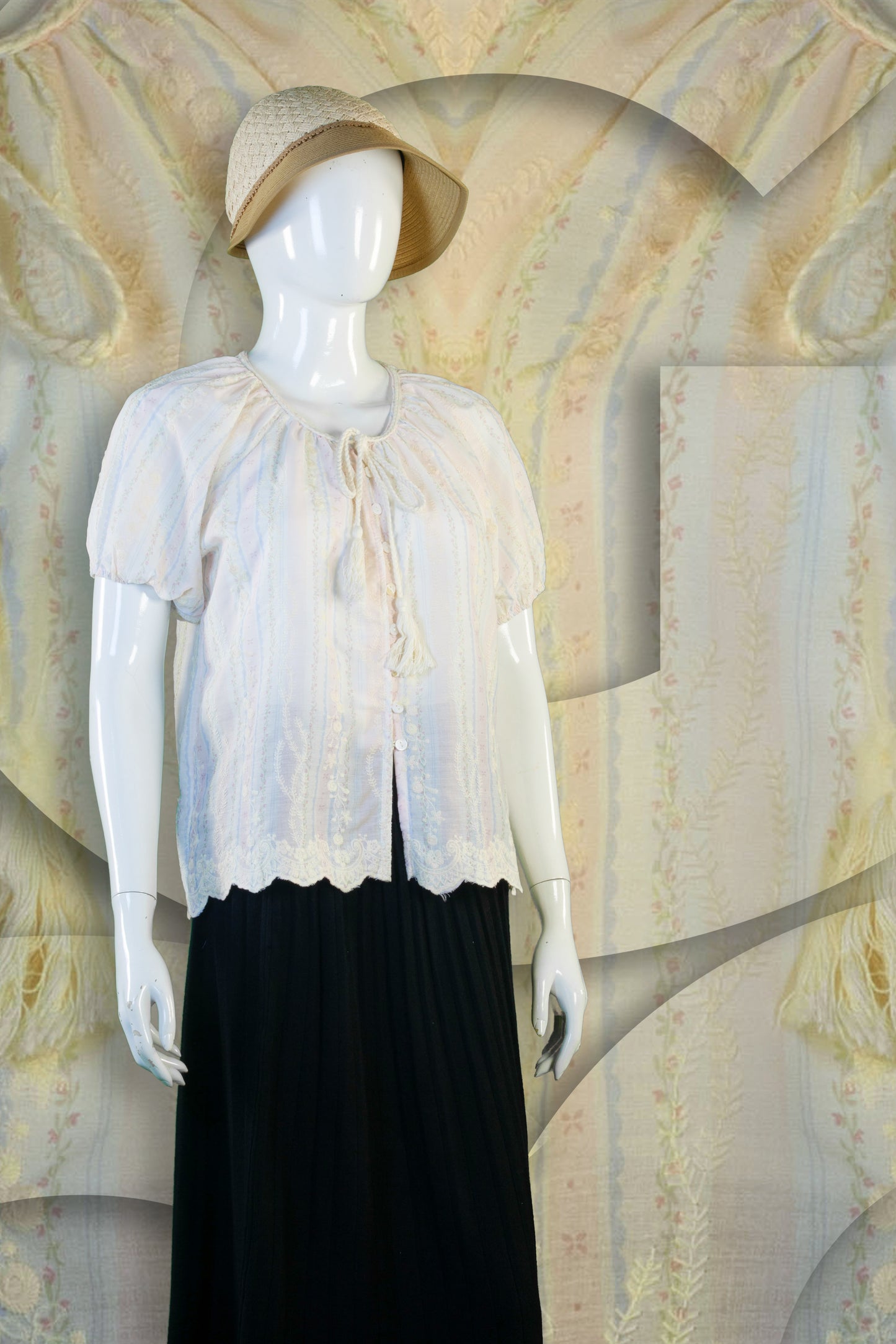 Blouse Model Knot Motif Bunga Bulat