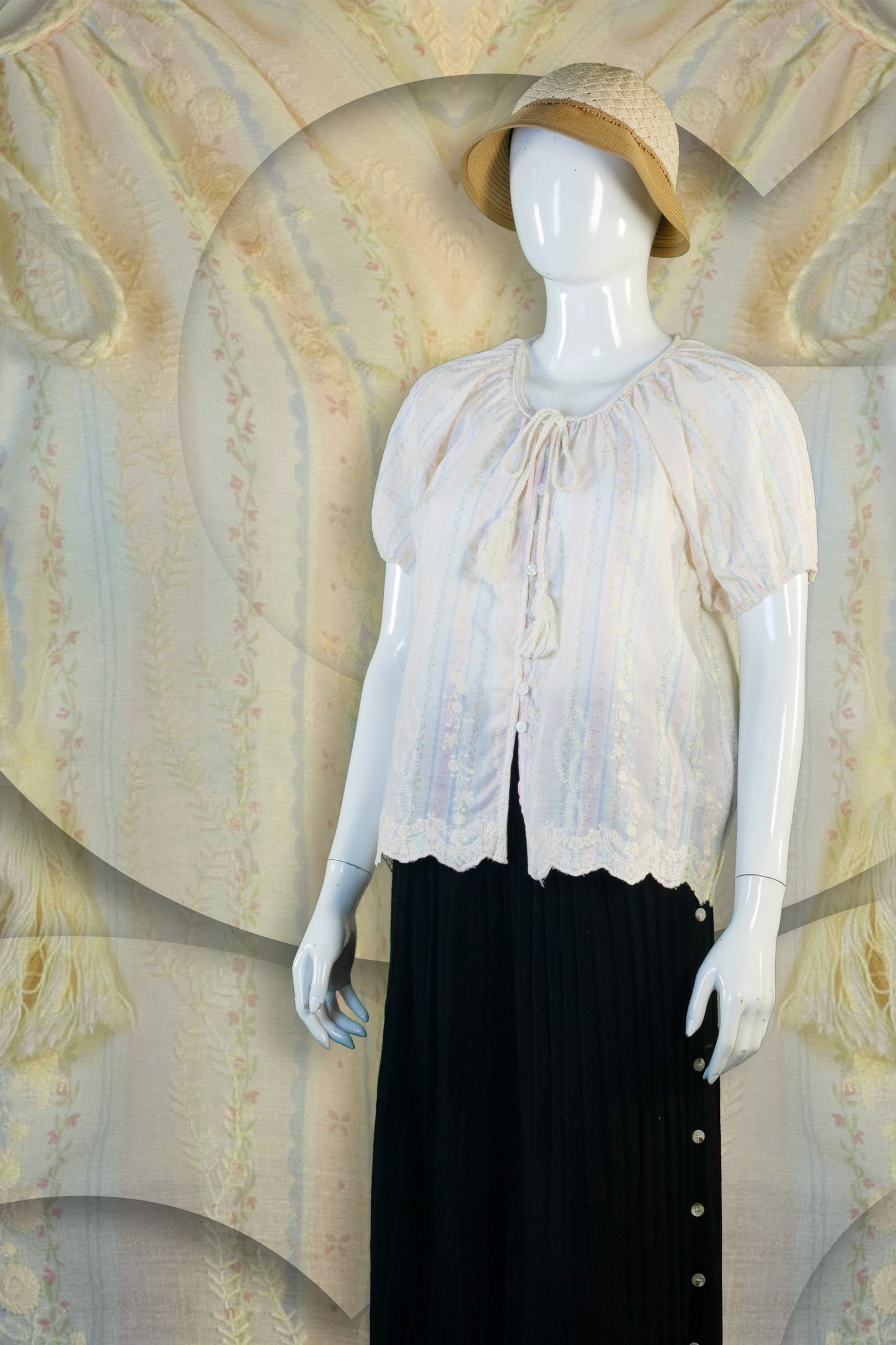 Blouse Model Knot Motif Bunga Bulat