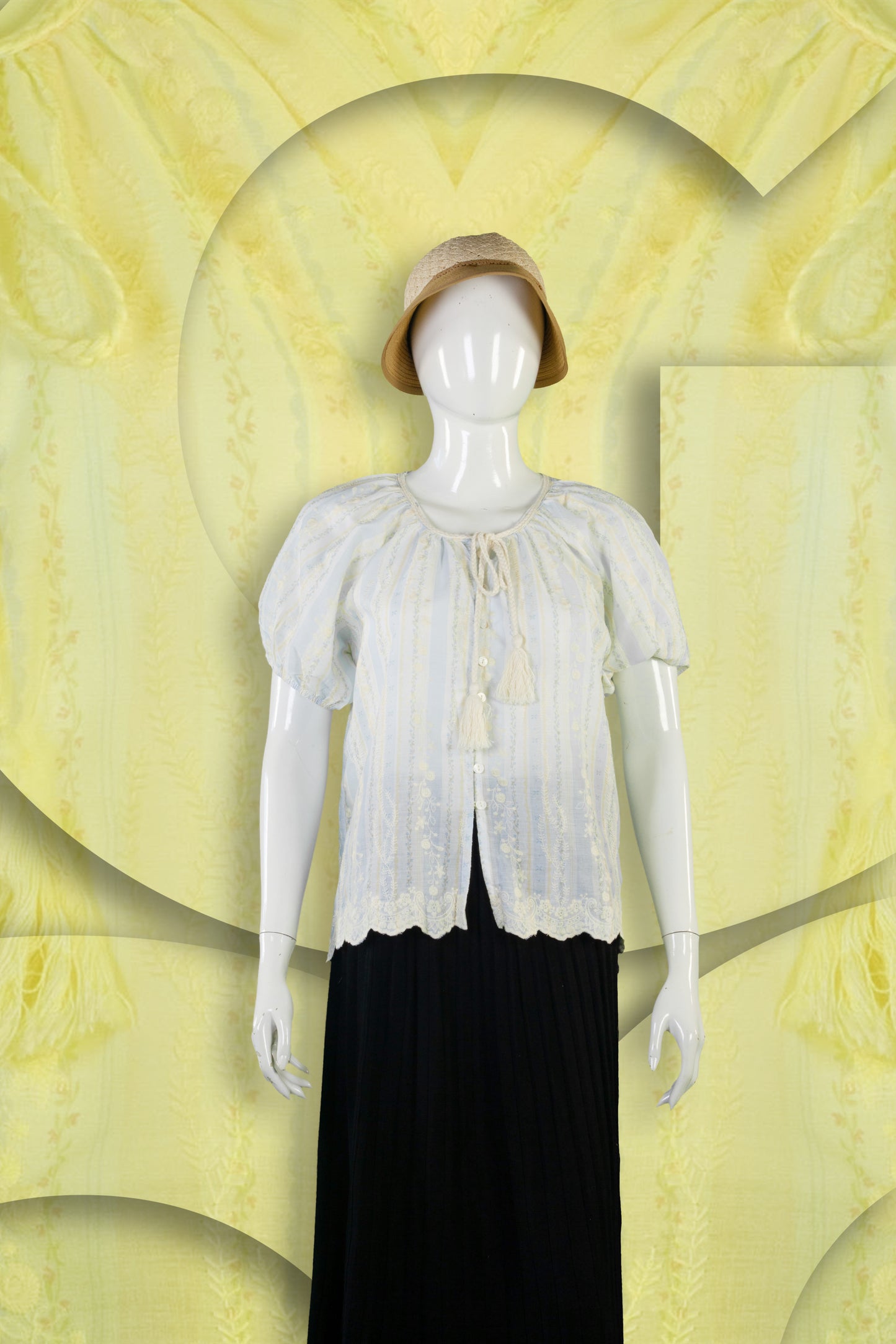 Blouse Model Knot Motif Bunga Bulat