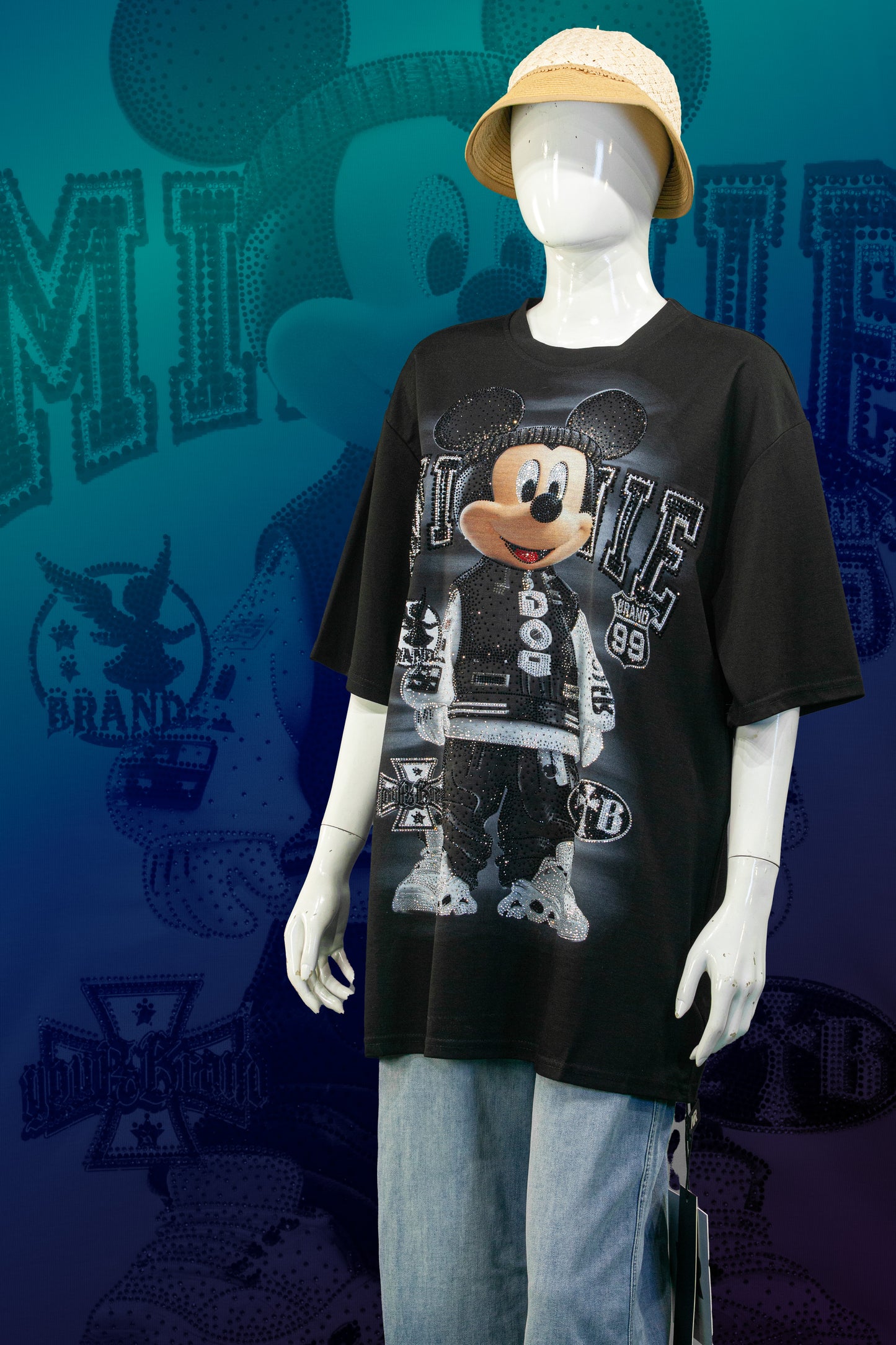 T-Shirt Premium Motif Mickey in The Hood