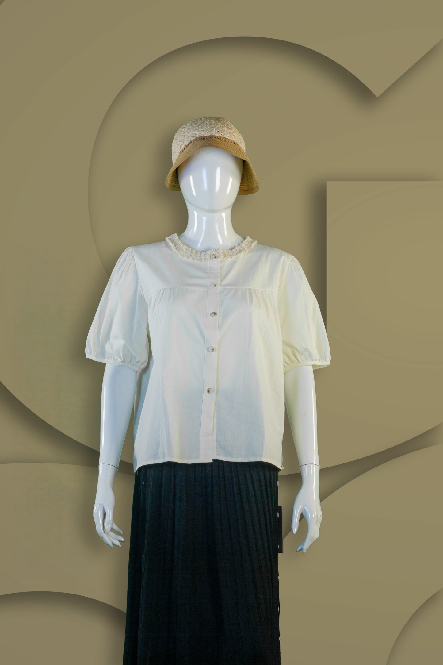 Blouse Motif Renda Leher