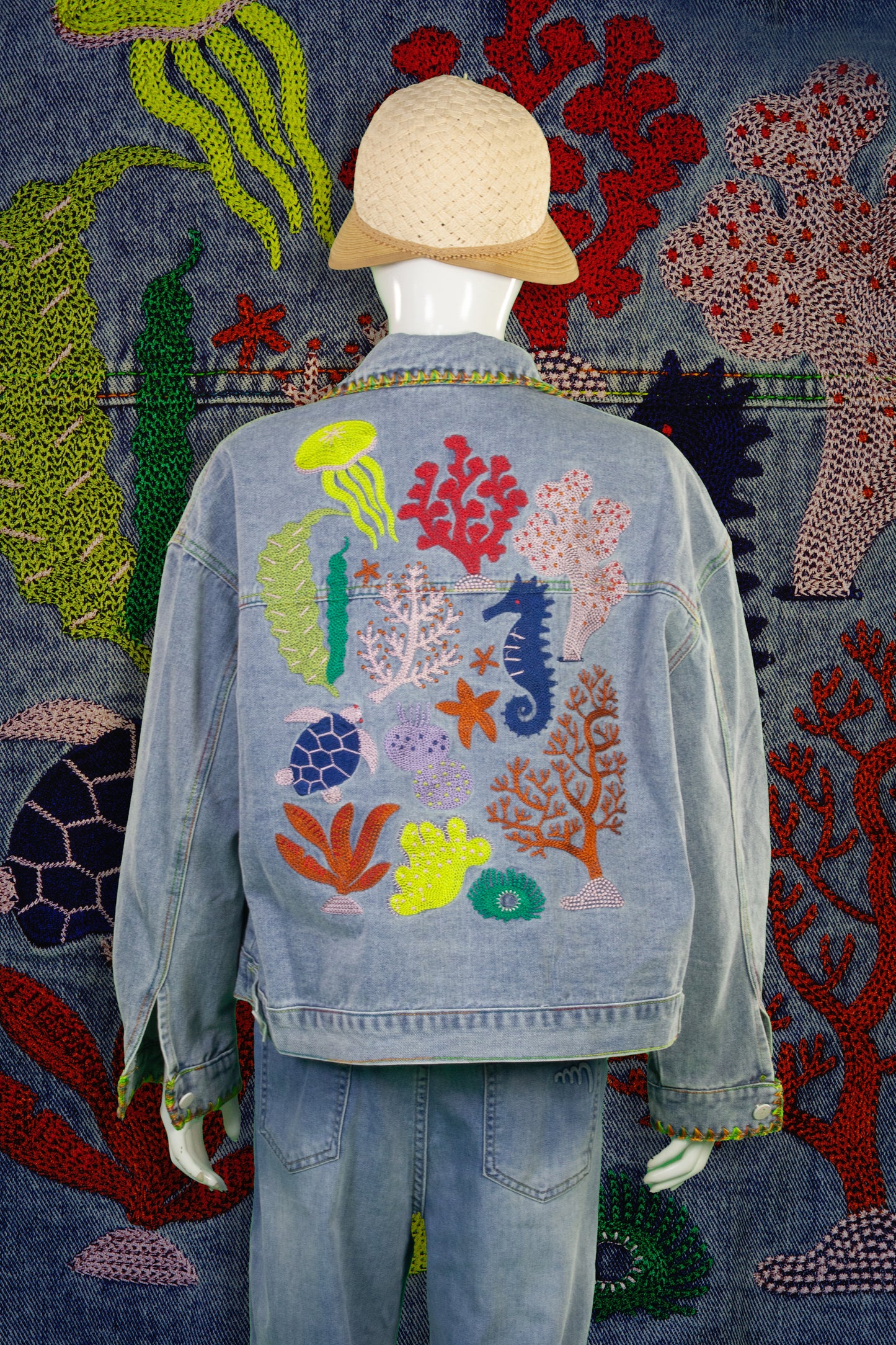 Jaket Jeans Motif Sea life