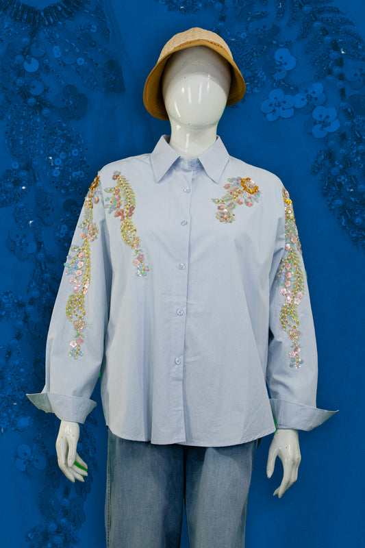 Kemeja Tangan Panjang Motif Ornamen