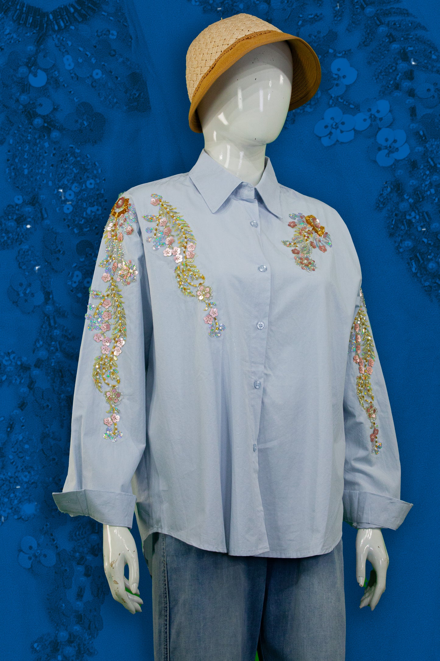 Kemeja Tangan Panjang Motif Ornamen