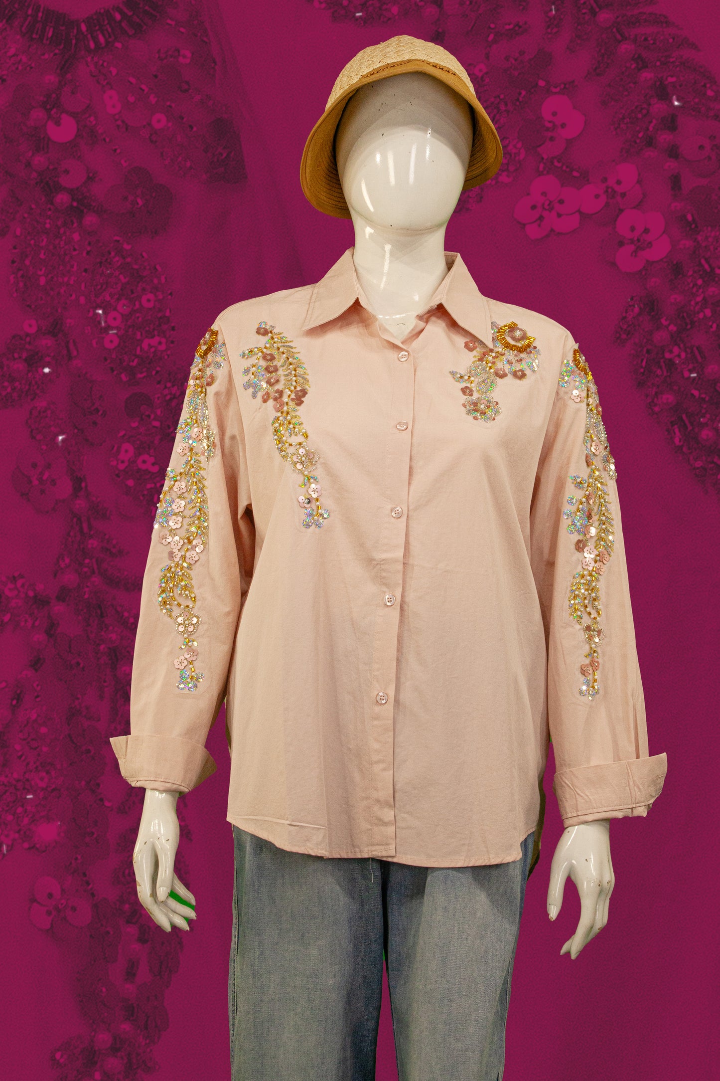 Kemeja Tangan Panjang Motif Ornamen