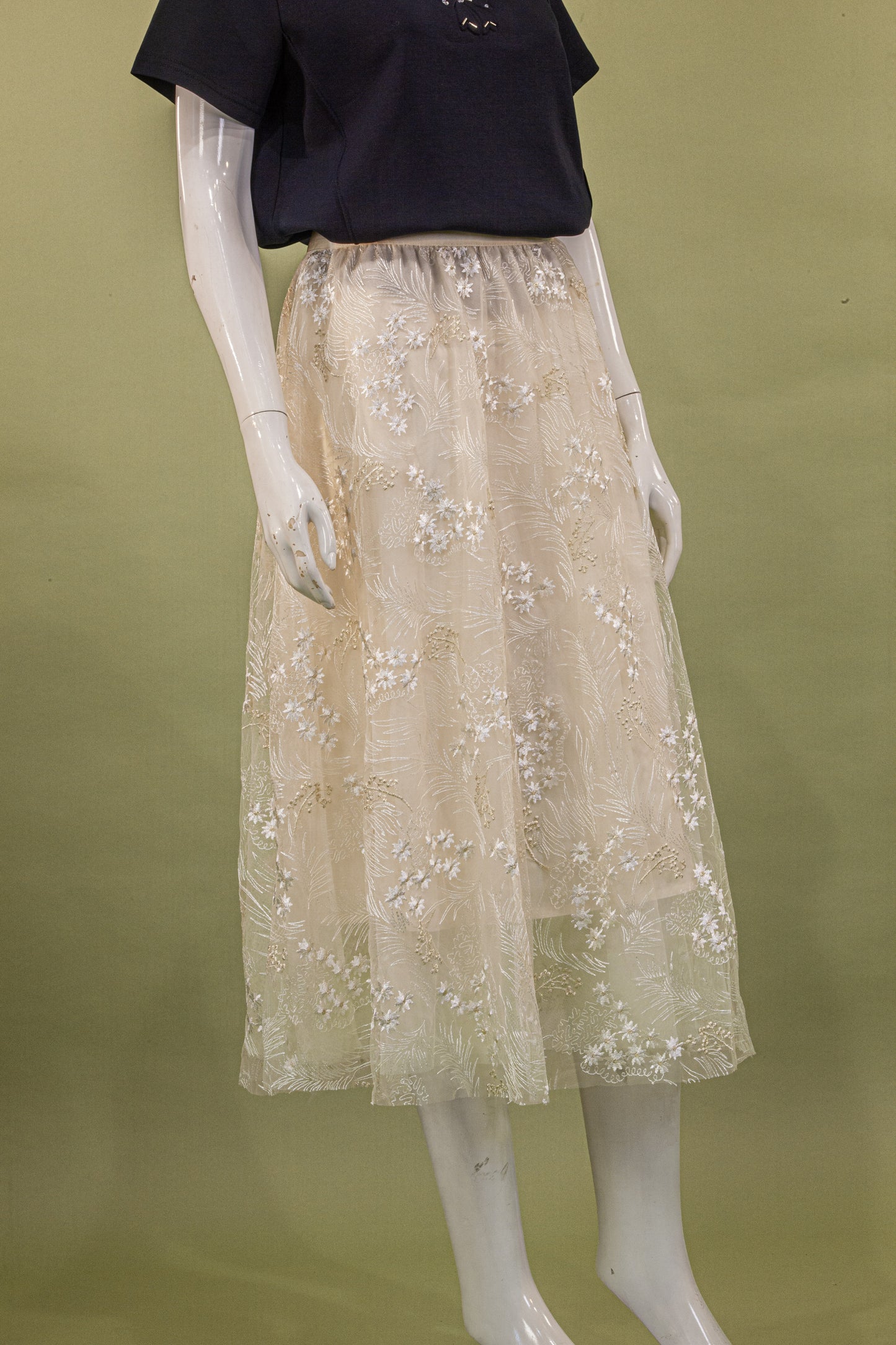 Rok Tile Bordir Bunga