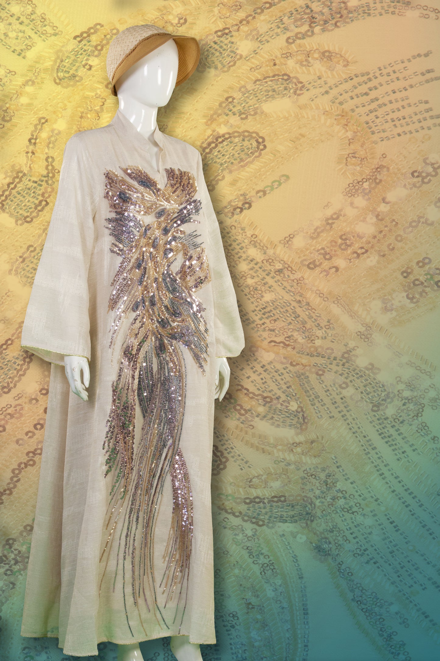 Kaftan Motif Phoenix Tail
