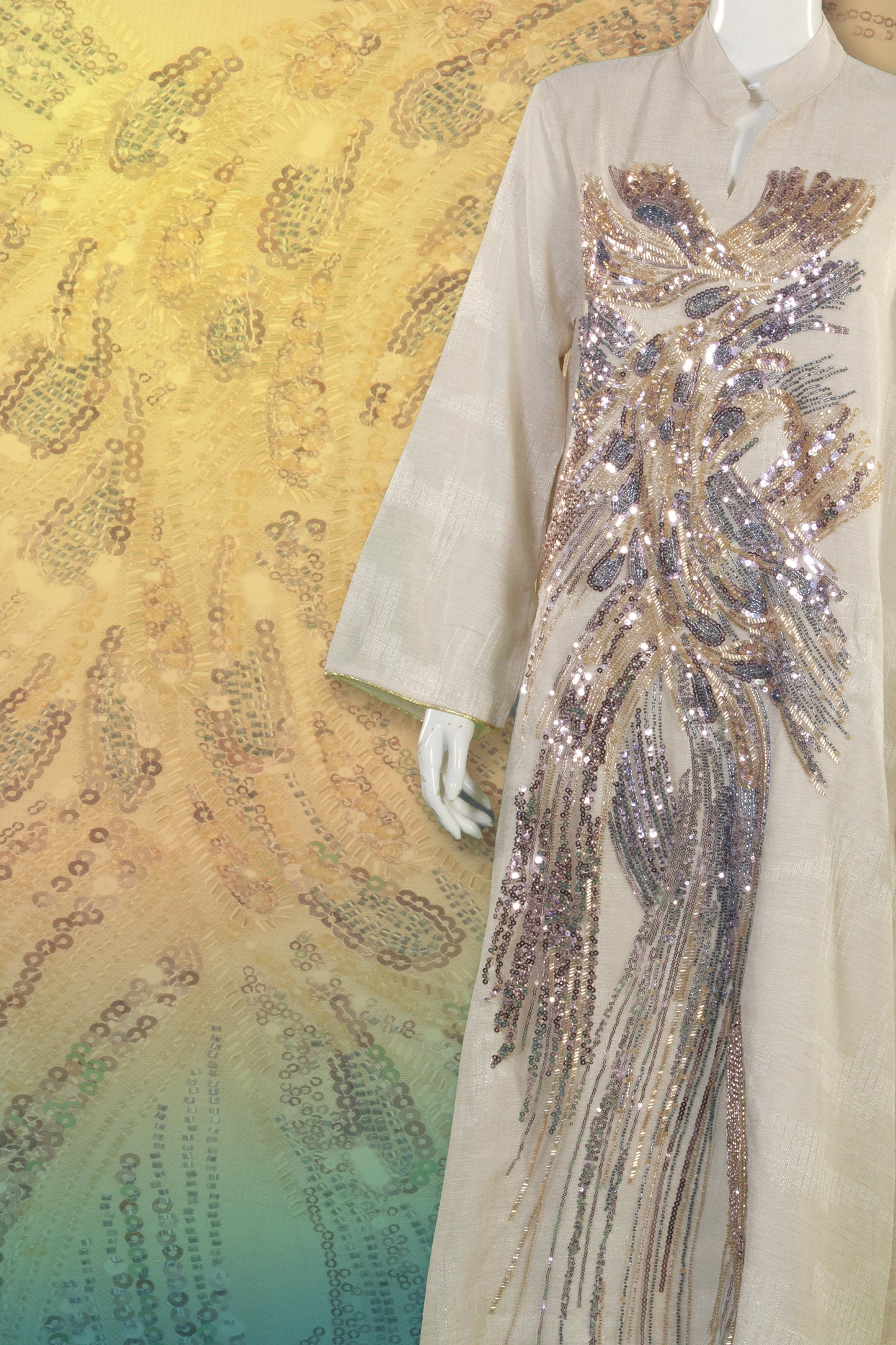 Kaftan Motif Phoenix Tail