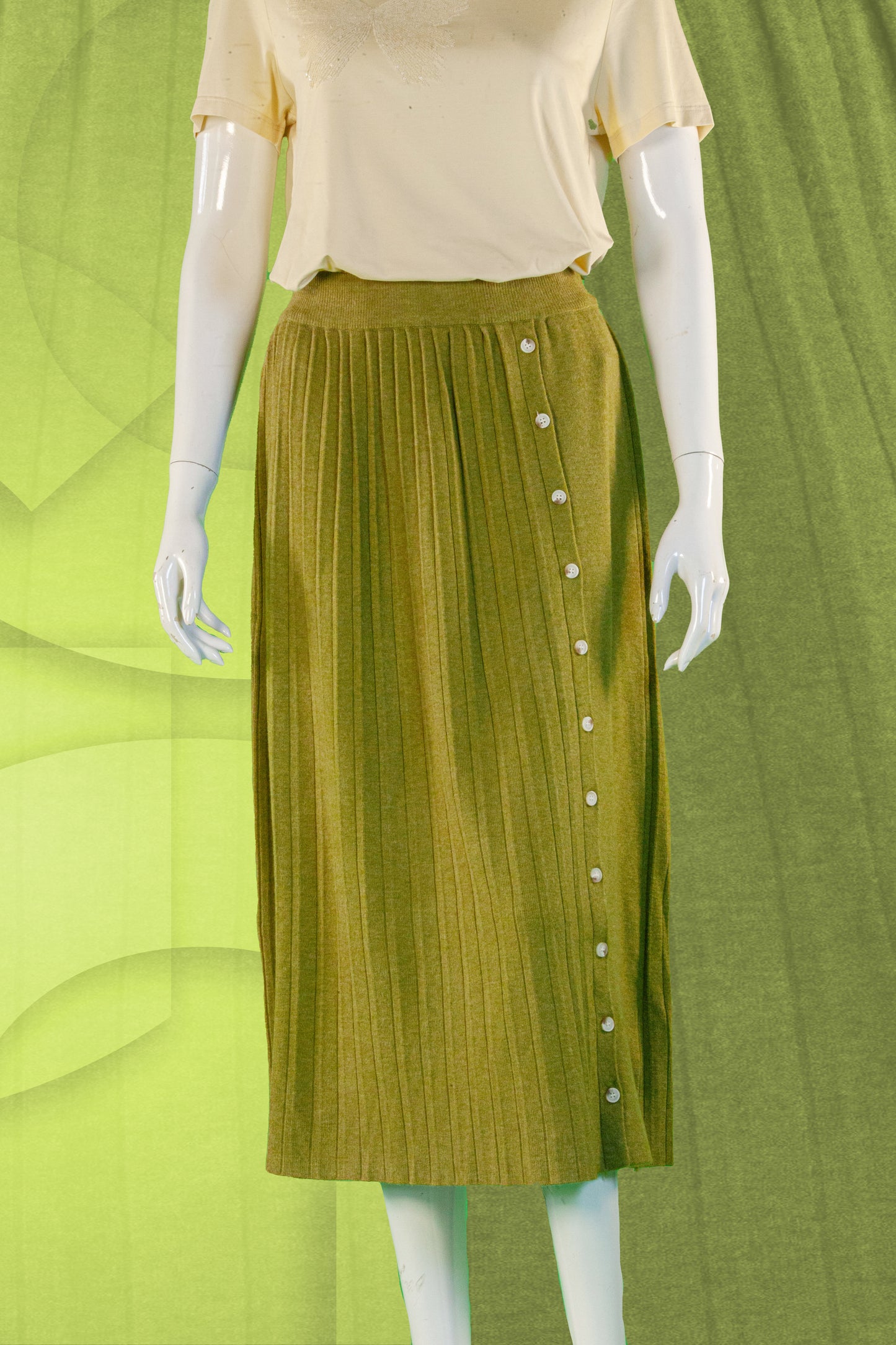 Rok Rajut Motif Kancing Samping