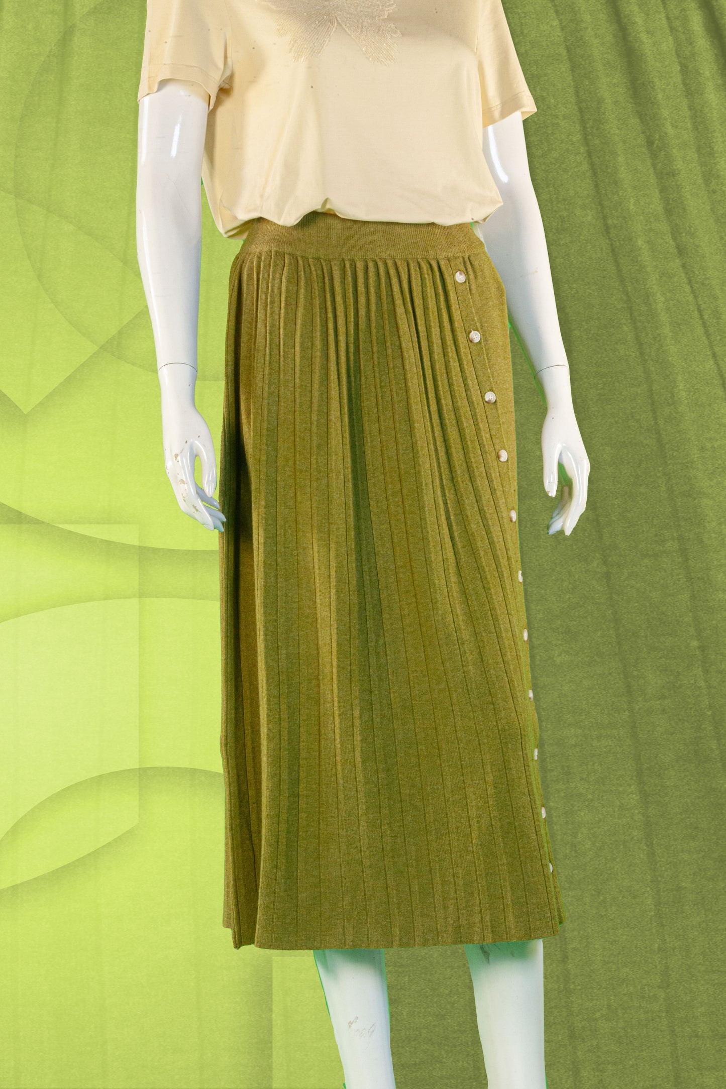 Rok Rajut Motif Kancing Samping