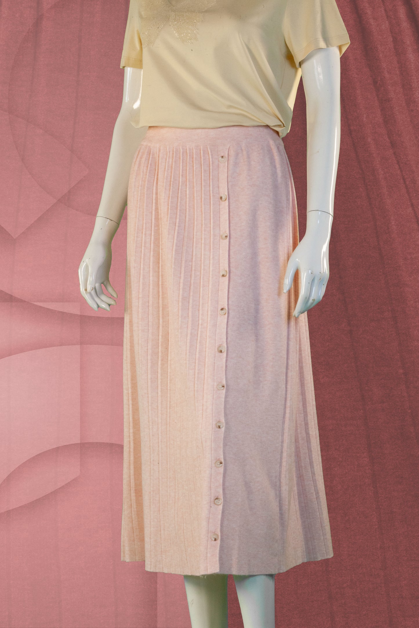 Rok Rajut Motif Kancing Samping