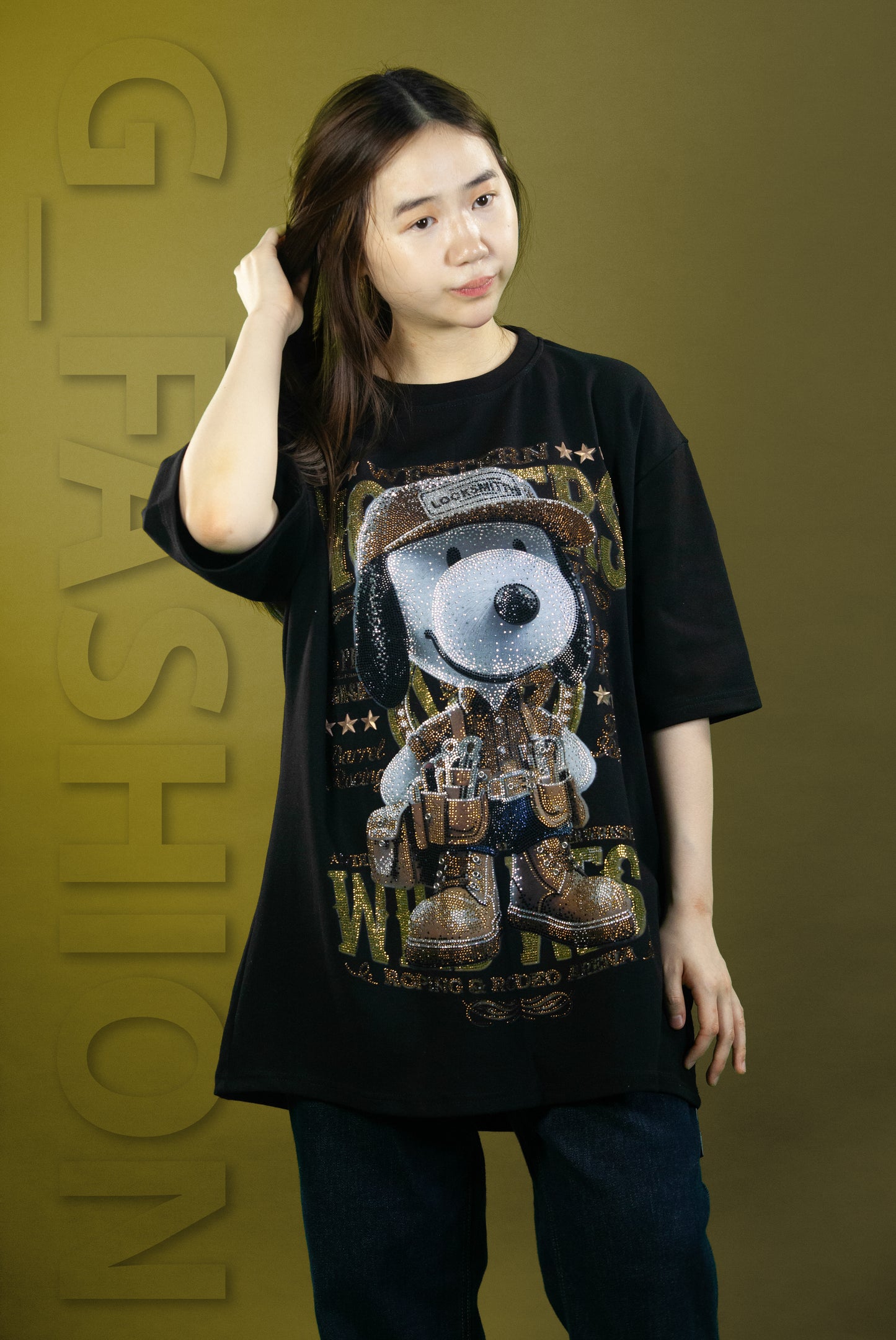 T-Shirt Premium Motif Snoopy Locksmith