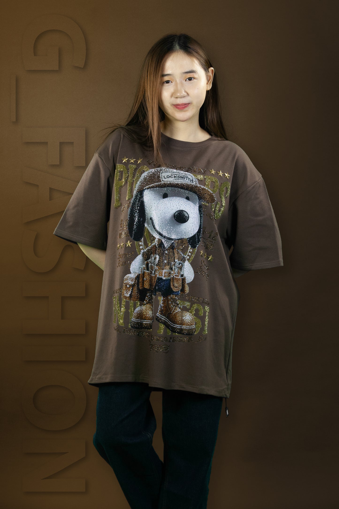 T-Shirt Premium Motif Snoopy Locksmith