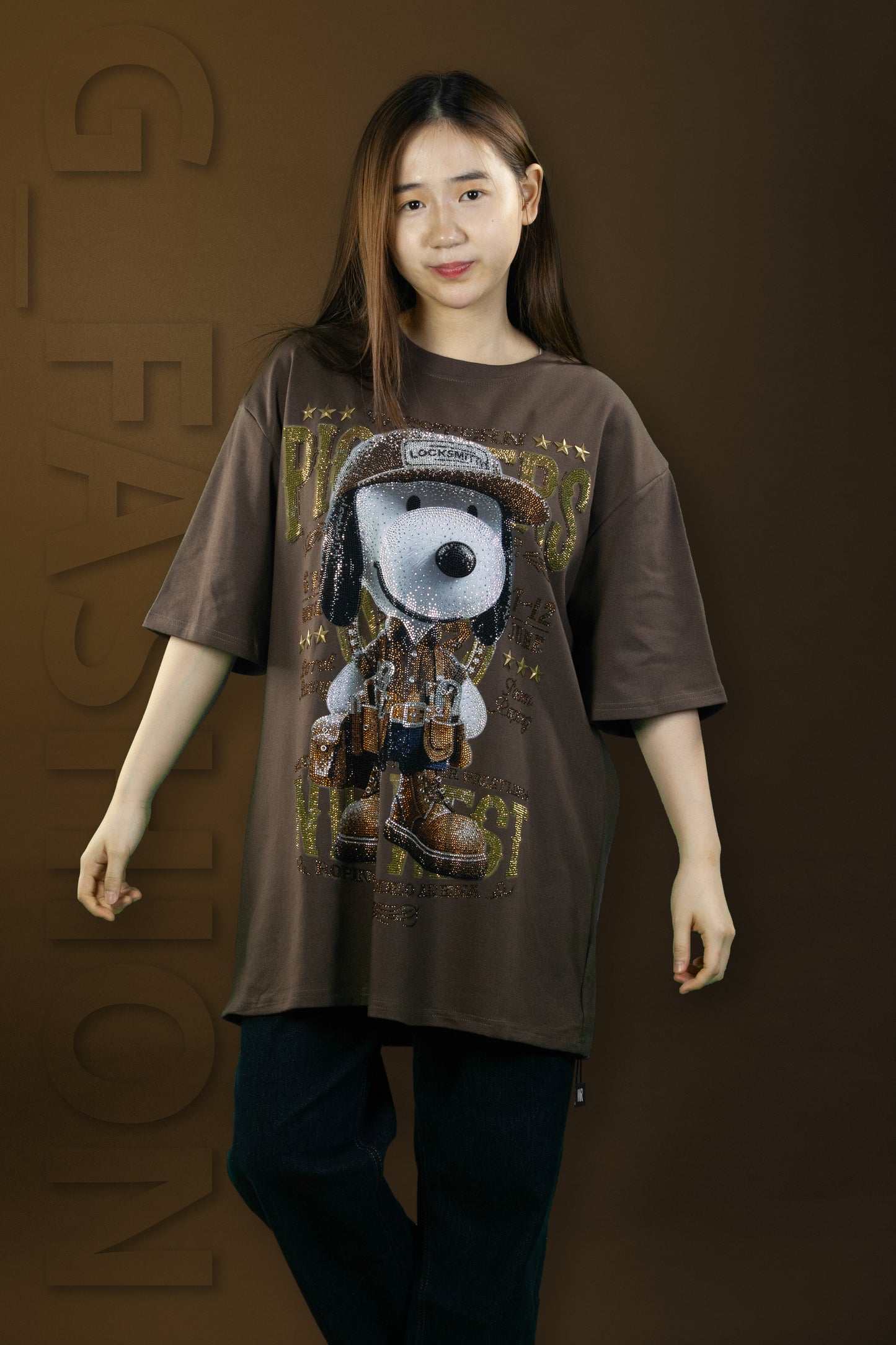 T-Shirt Premium Motif Snoopy Locksmith