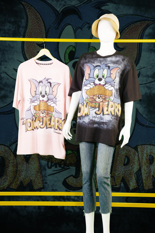 T-Shirt Premium Motif Tom and Jerry Sandwich