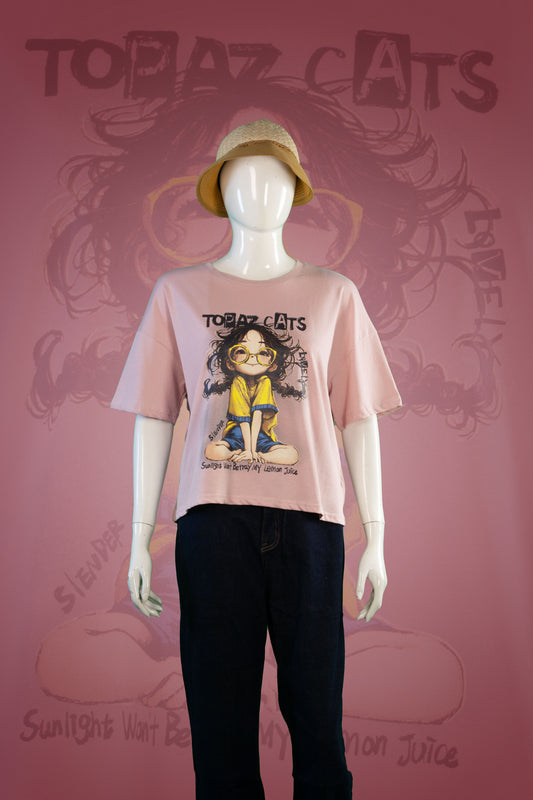 T-Shirt Motif Topaz Girl Crop