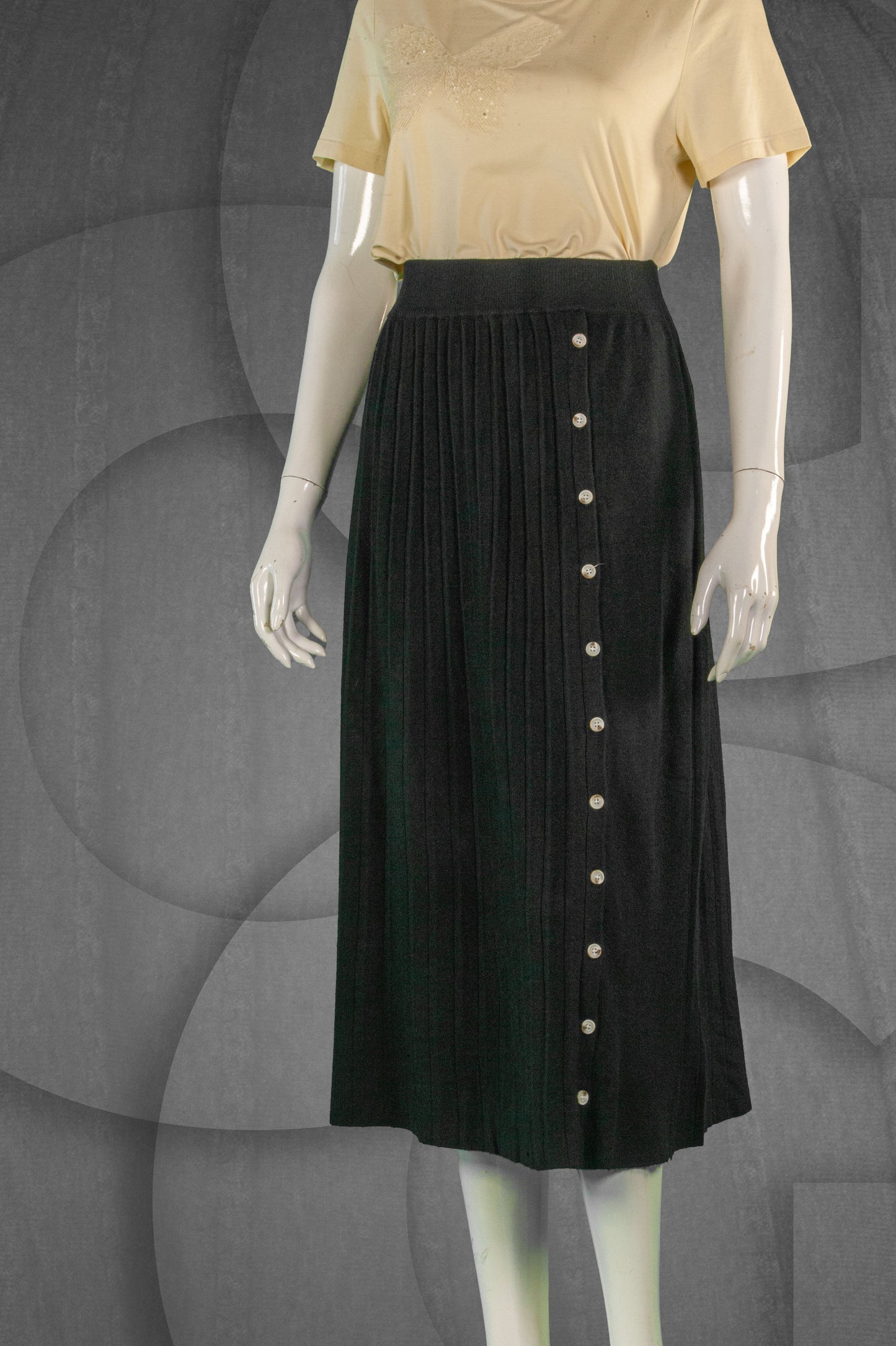 Rok Rajut Motif Kancing Samping