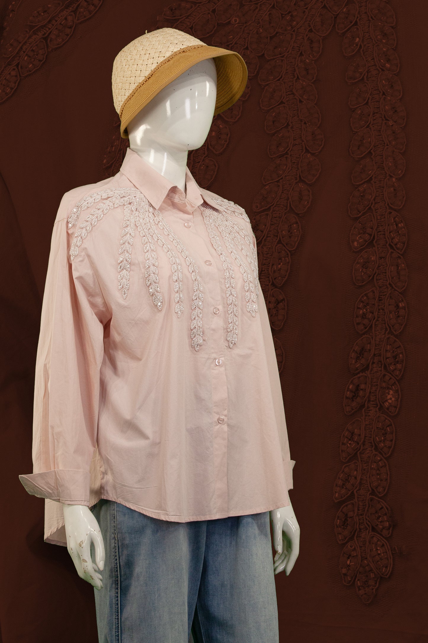 Kemeja Tangan Panjang Motif Vine