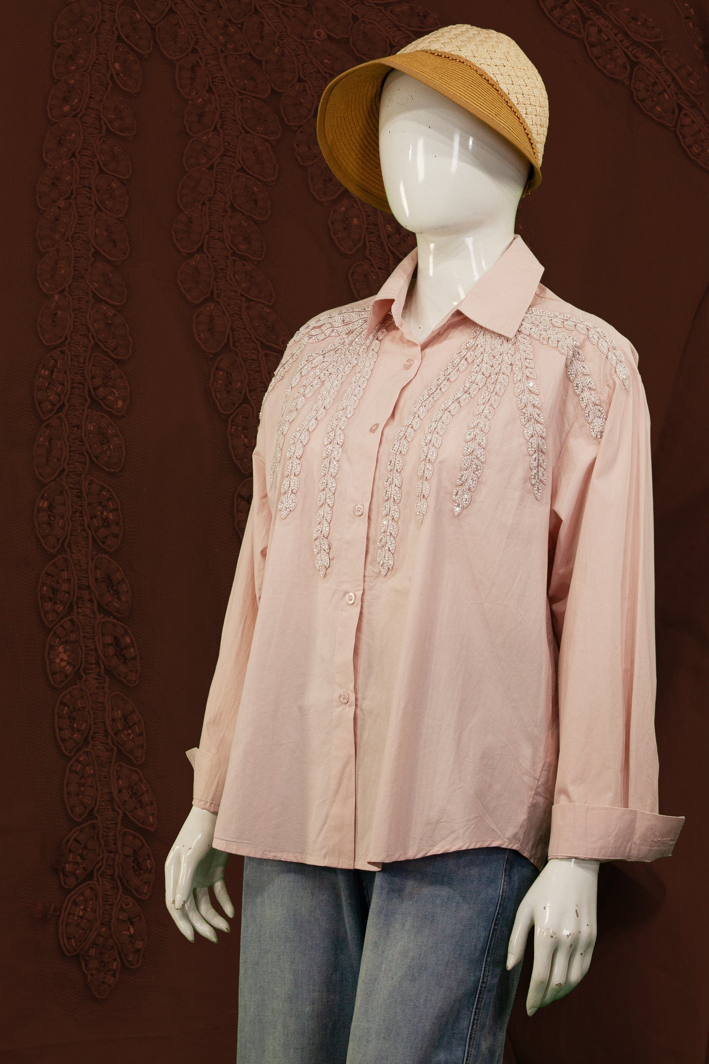 Kemeja Tangan Panjang Motif Vine