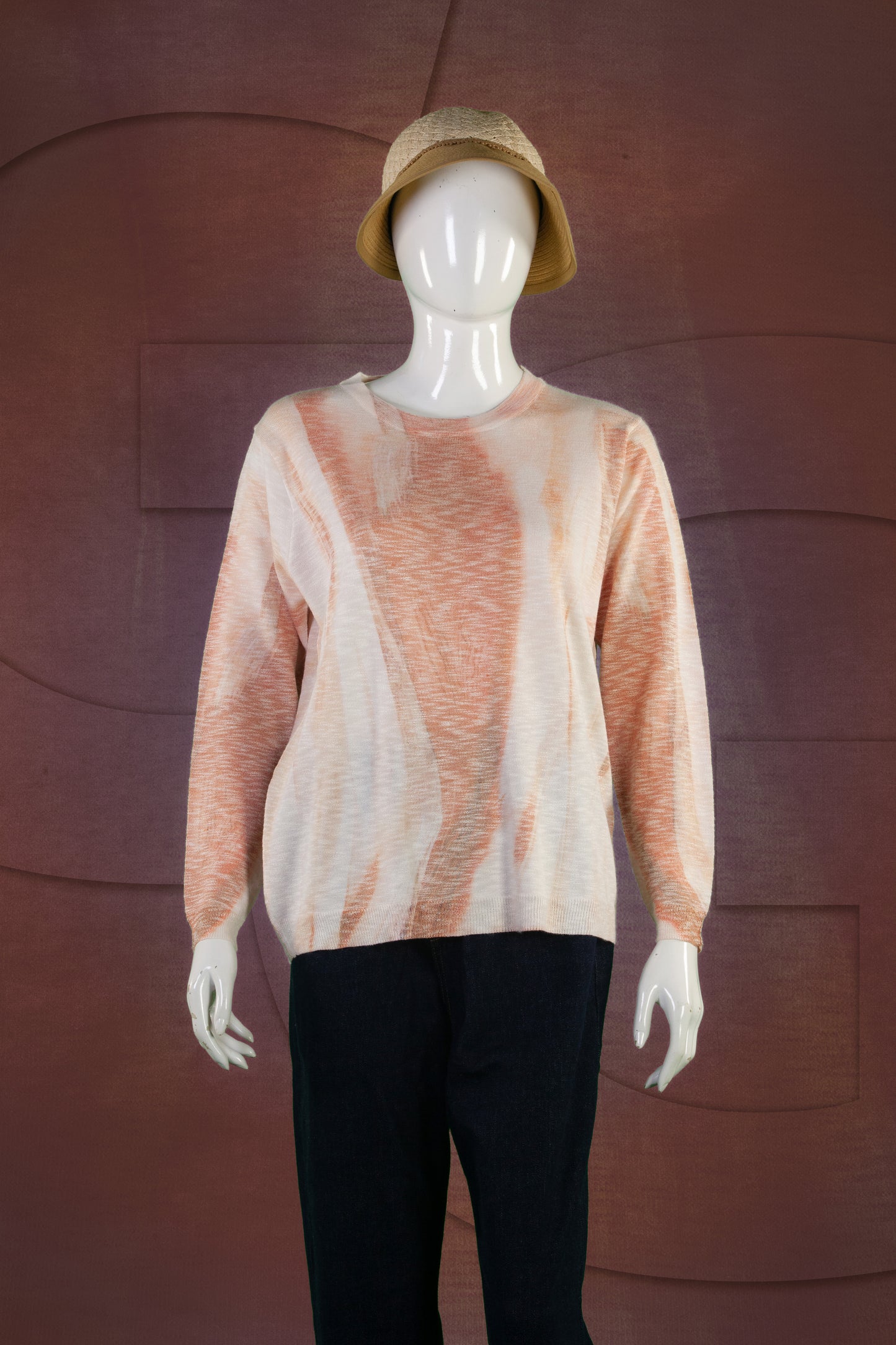 Blouse Rajut Tangan Panjang Matte Motif Abstract A