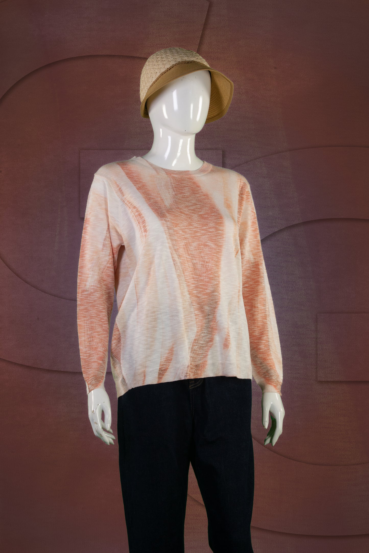 Blouse Rajut Tangan Panjang Matte Motif Abstract A