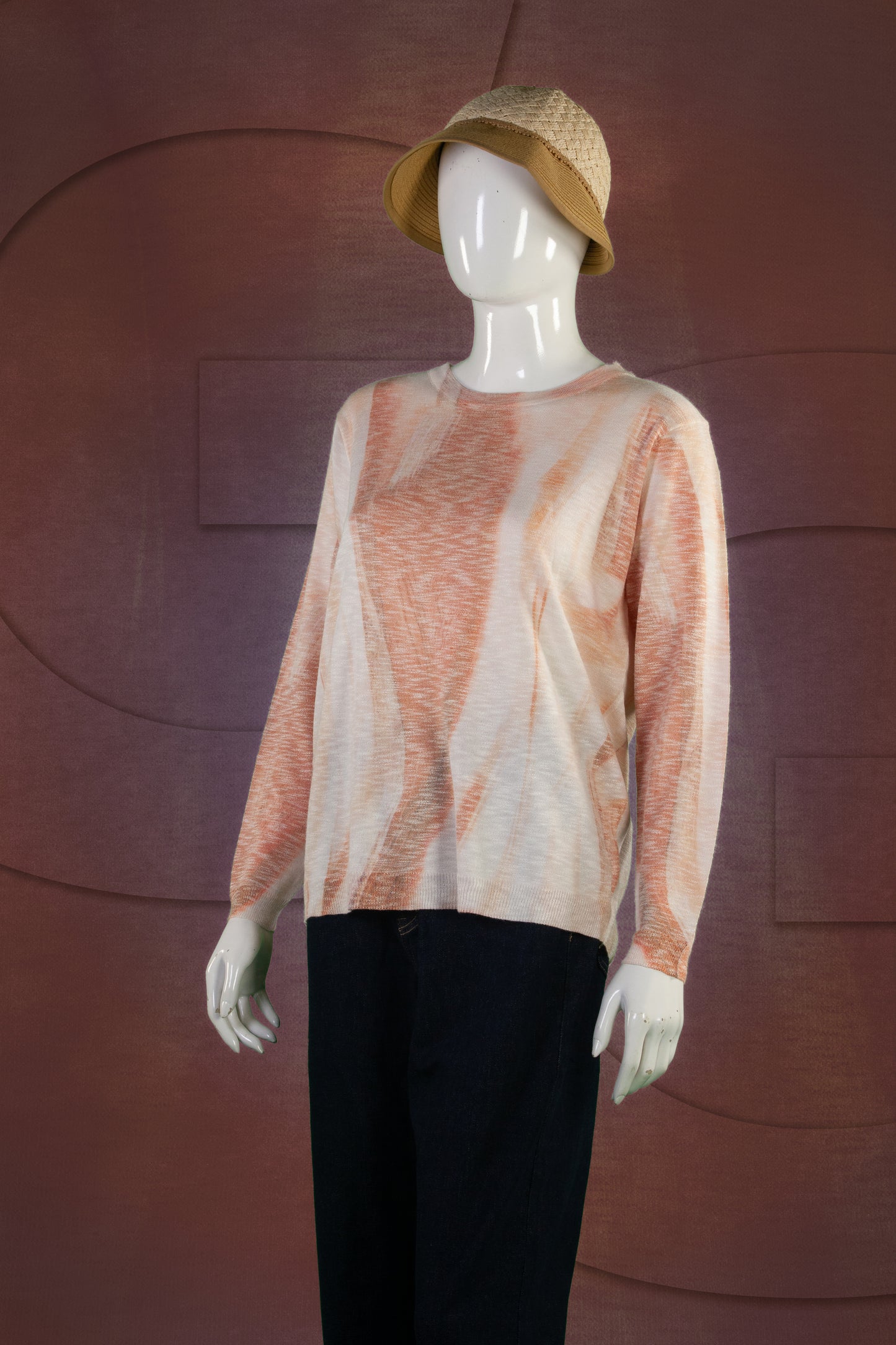 Blouse Rajut Tangan Panjang Matte Motif Abstract A