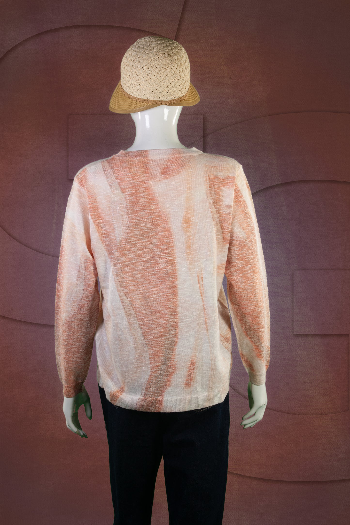 Blouse Rajut Tangan Panjang Matte Motif Abstract A